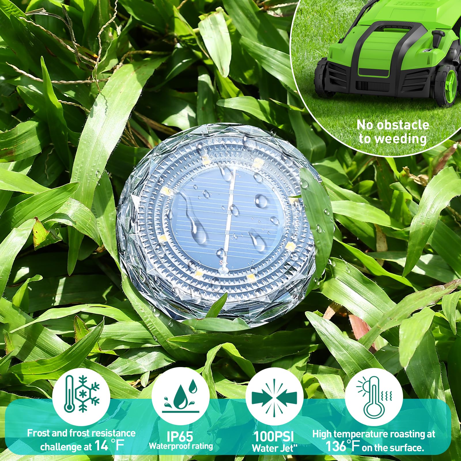 Fortulux Solar Ground Lights Solar Disc Light Outdoor Waterproof Landscape Lighting Garden Lights For Pathway  Yard  Deck  Lawn  Patio  Swimming Pool  Walkway(Cool  16Pack)