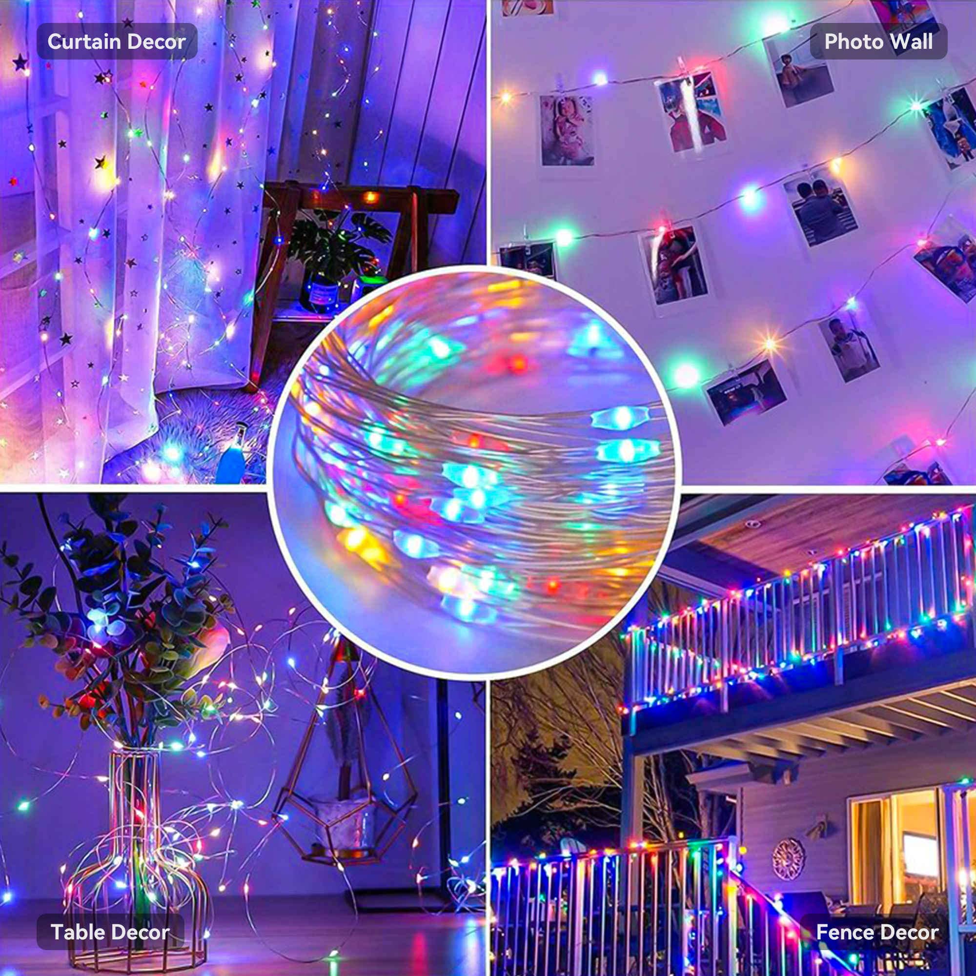 Fairy Lights Battery Operated String Lights 6 Pack 20Led Copper Wire Firefly Twinkle Lights Indoor Waterproof For Christmas Halloween, Garden Party, Bedroom, Wedding, Birthday (Multicolor)