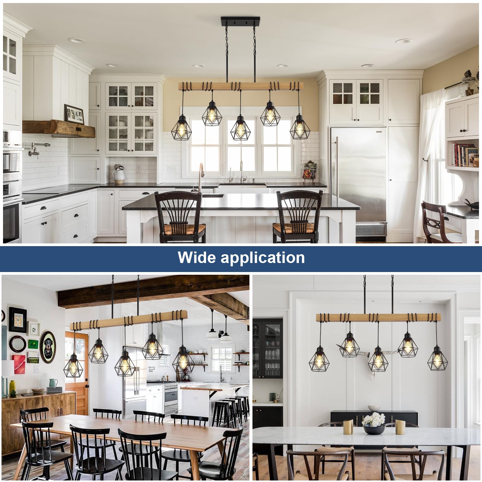 5-Light Kitchen Island Lighting,Modern Chandelier Over Table, Dining Room Light Fixture Hanging For Modern Farmhouse Linear Chan