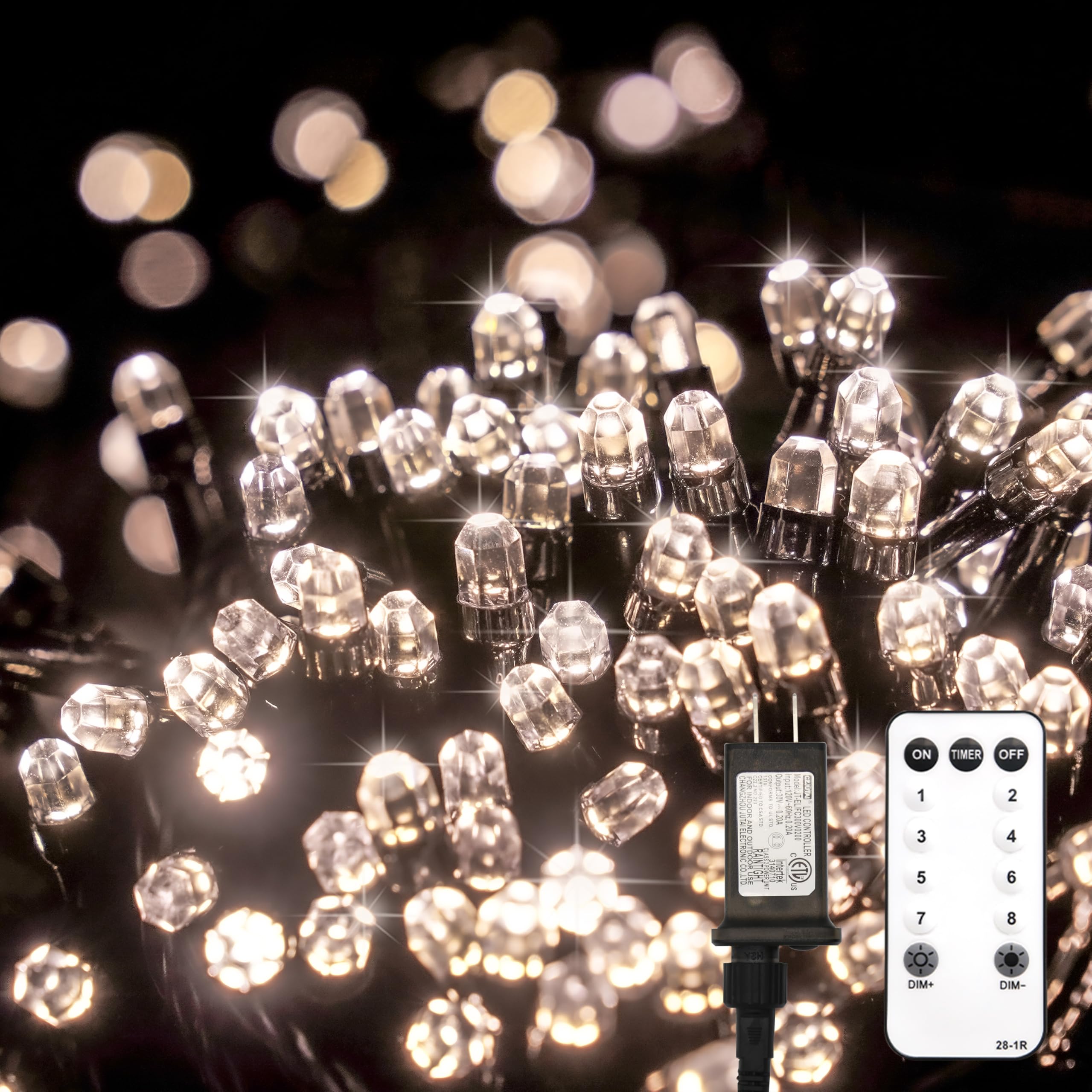 suddus Christmas Tree Lights Indoor, 100 LED 33ft Warm White String Lights for Home Decoration, Model SDWW-100D