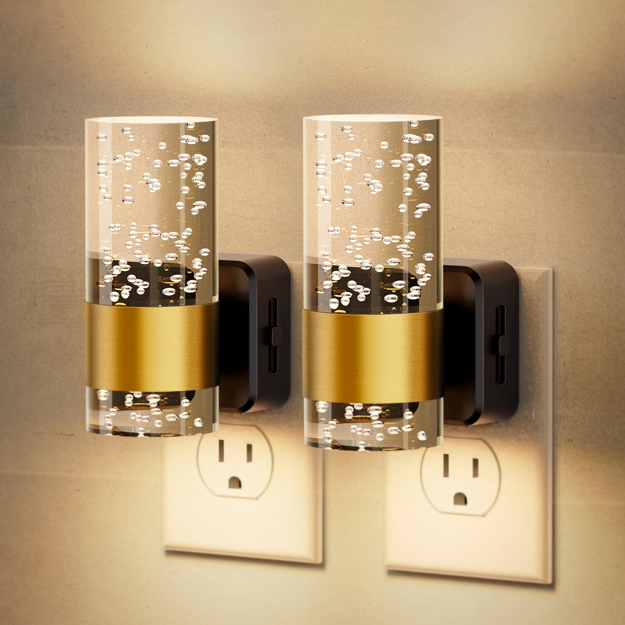 Jandcase Night Light, Night Lights Plug Into Wall,2 Pack 3000K Dimmable Led Night Light With Adjustable Brightness, Automatic Ni