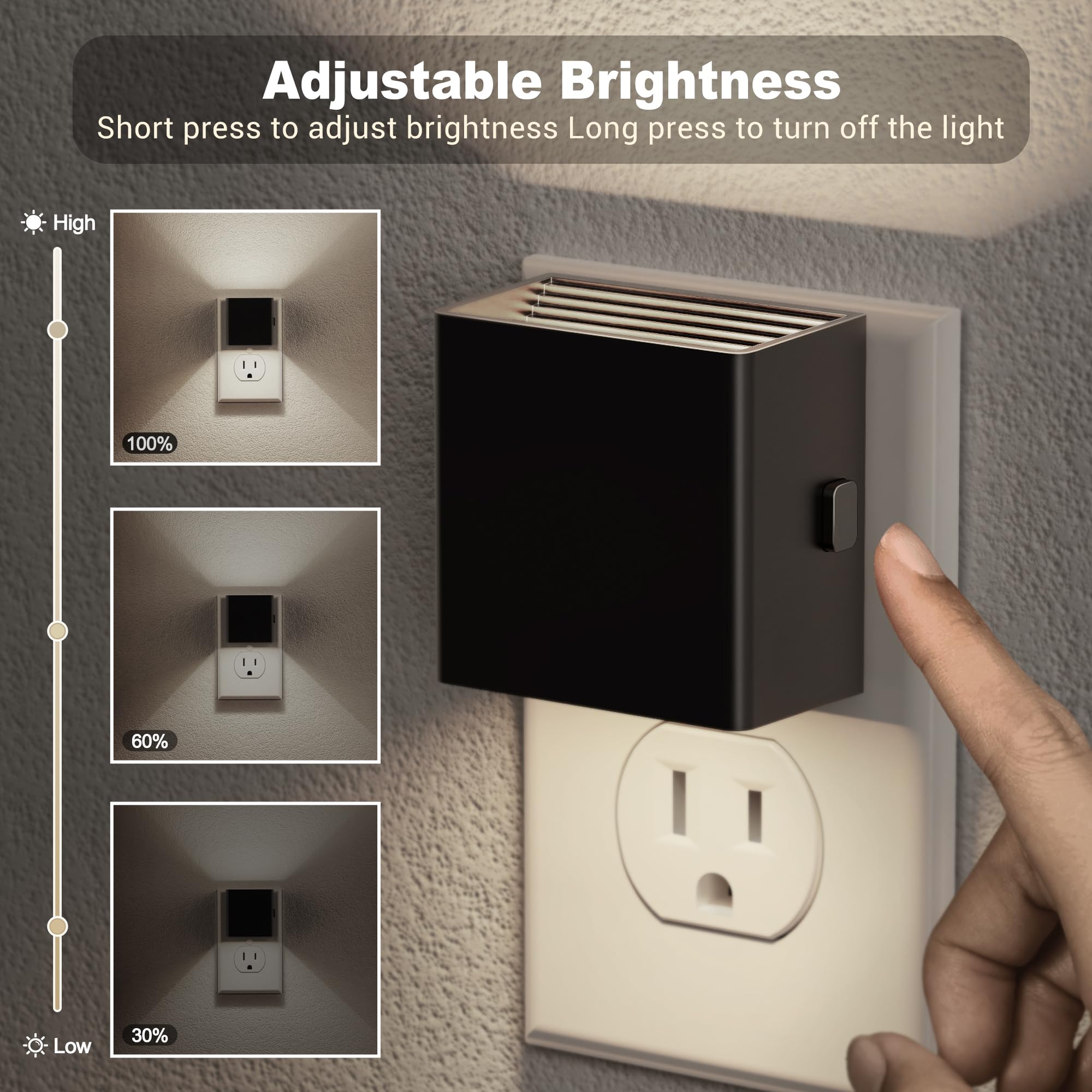 Jandcase Night Light, Automatic Night Lights Plug Into Wall, 2 Pack Modern Night Lights With Auto Light Sensor, 5000K Brightness