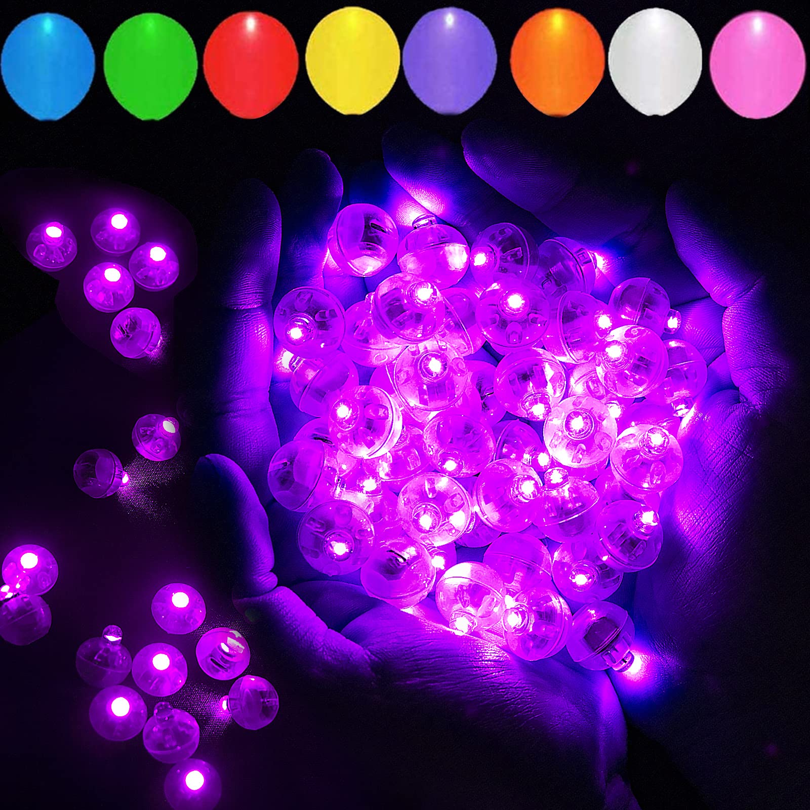 Aogist 100 Pcs Pink Led Balloon Light, Tiny Led Light Mini Round Ball Lamp For Paper Lantern Balloon Indoor Outdoor Party Event