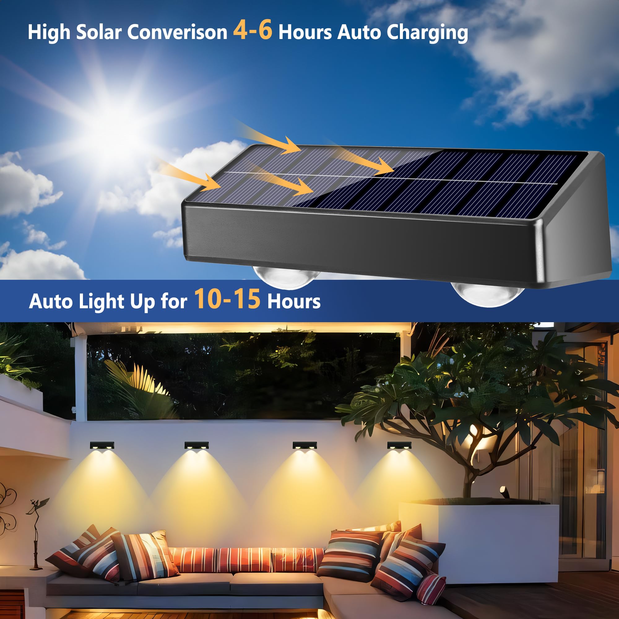 Brizled Solar Fence Lights 8 Pack, RGB & Warm White, 100 Lumens, IP65 Waterproof, Model 38d3448e-d8c0-488f-bd32