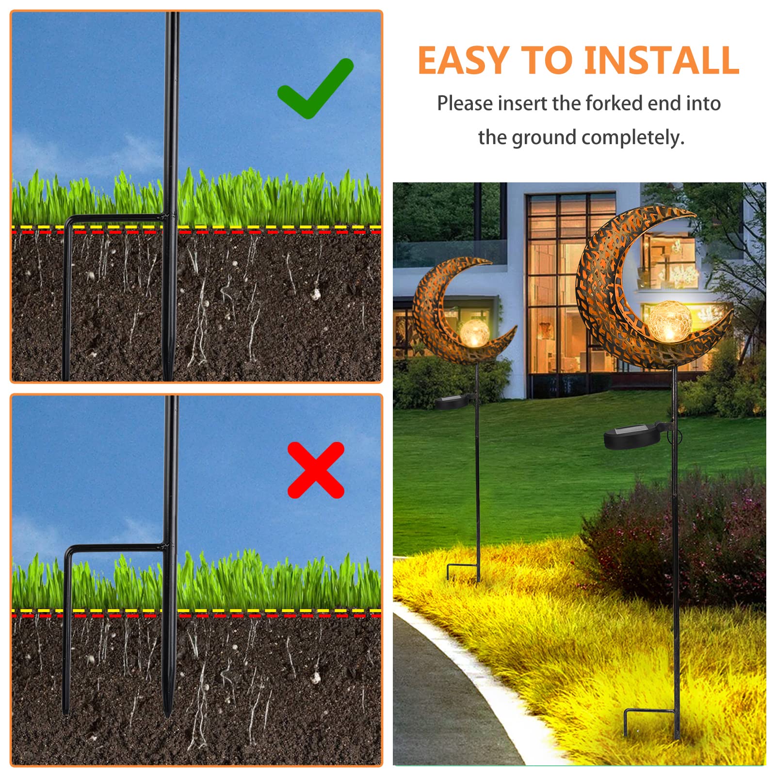 Greenidea 2 Pcs Solar Stake Light Replacement, Garden Solar Lights Replacement Pathway Outdoor Garden Decor Light Replacement So