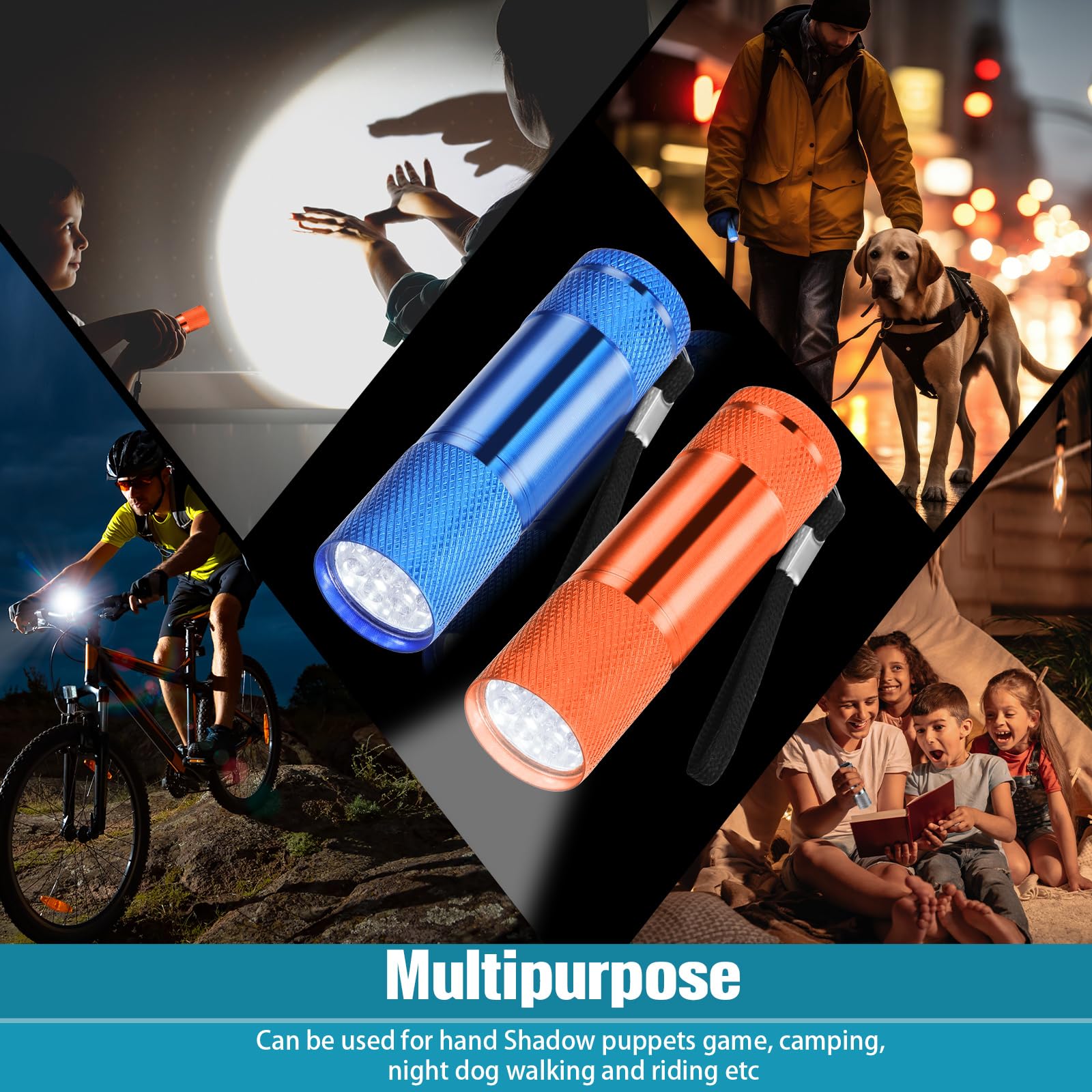 Vihose 12 Pcs Mini Flashlights Bulk  Bright Aluminum Handheld Flash Lights With Lanyard  Small Led Flashlights For Kids Night Reading Emergency Hurricane Camping Hiking Party Favors(Vibrant Colors)