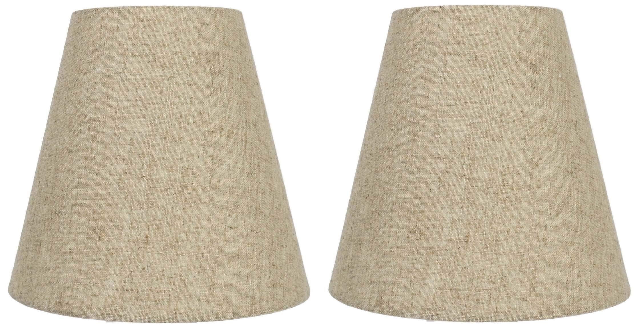 Urbanest Hardback Empire Lamp Shade, 5x9x8.5 inches, Natural Flax Linen, Set of 2, Model 9-inch-shade-unpleated
