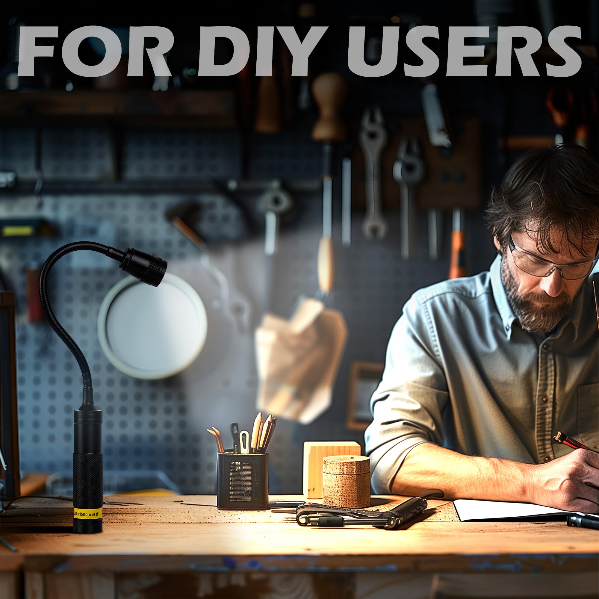 Favorlite Led Work Light, 500 Lumen Gooseneck Flashlight With Magnetic Base, Zoomable Flexible Led Flashlight, Waterproof Job Site Light For Work Bench, Auto-Repairing, Inspection, Emergency