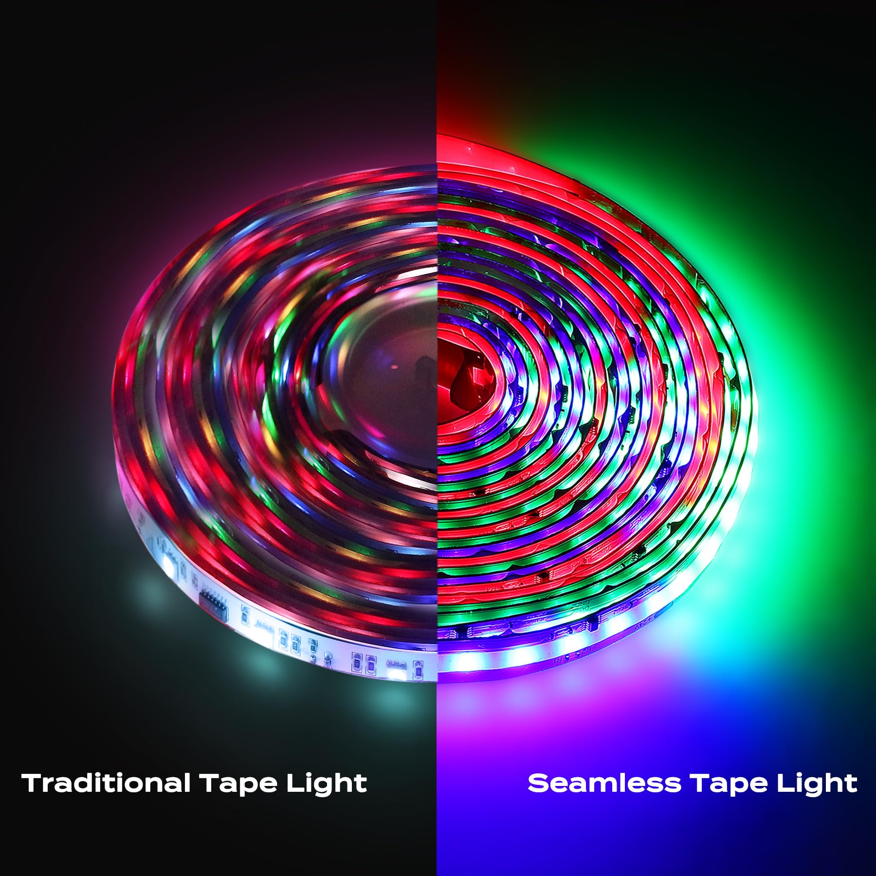 BRIGHTLUX RGBIC COB LED Strip Light - 16.4ft Flexible Color Changing, Music Sync, Indoor/Outdoor Decor, Model 0220-0118