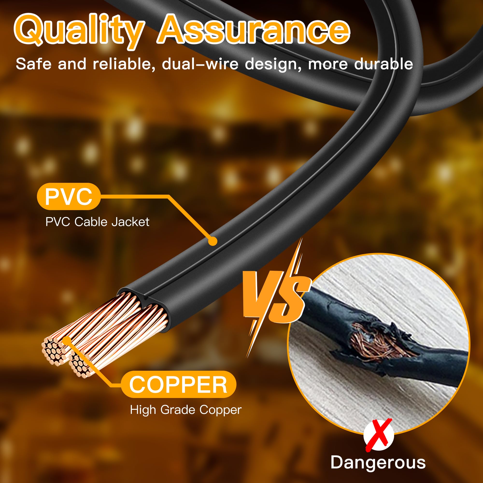 Ollny S11 100Ft Outdoor String Lights With Remote, Plug In Waterproof Connectable 3 Modes Dimmable Timers Patio Lights With 48+2