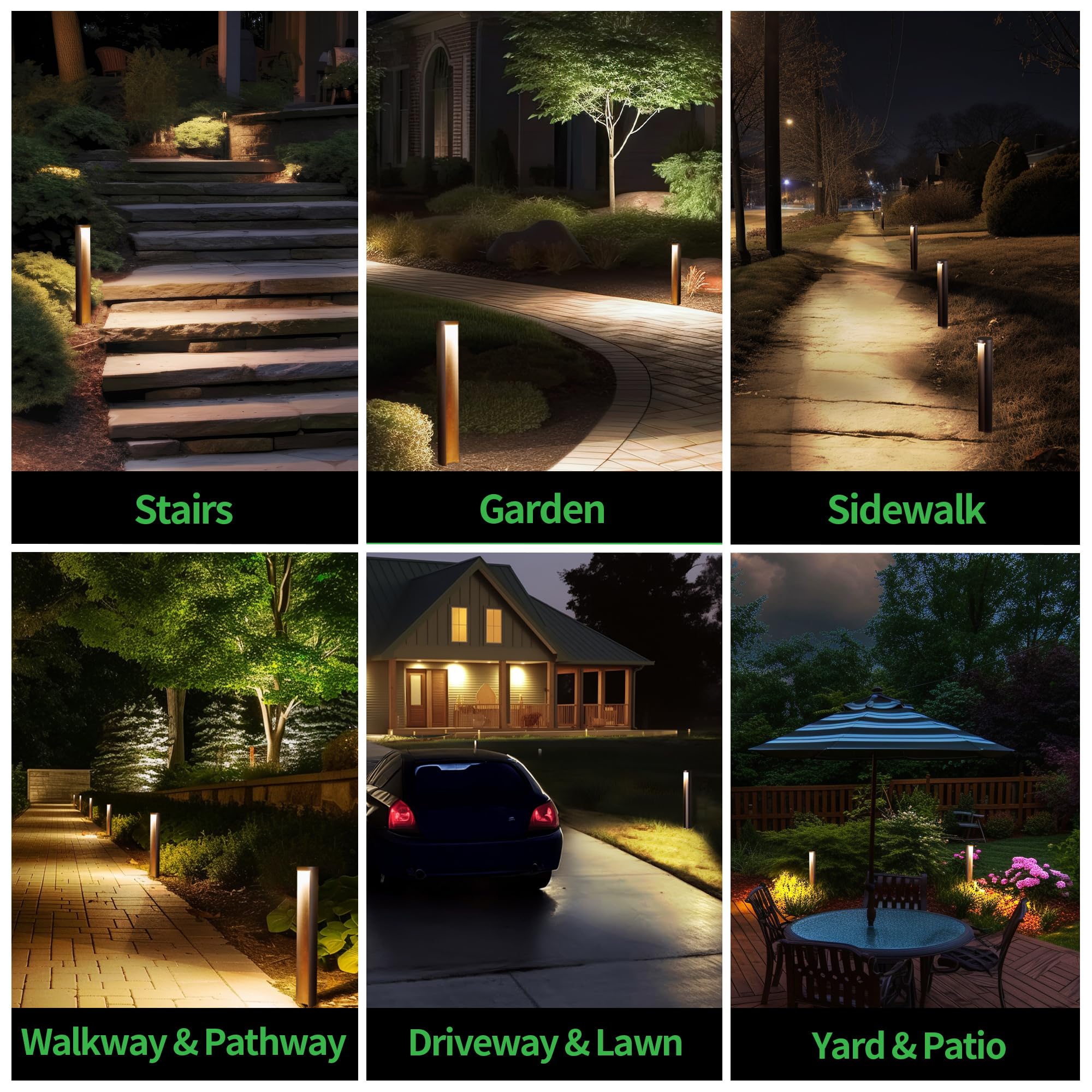 Varmtalys Landscape Path Lights Wired, Led 12V Low Voltage Pathway Lights, Outdoor Waterproof, 5W 200Lm, Black Aluminum For Driv