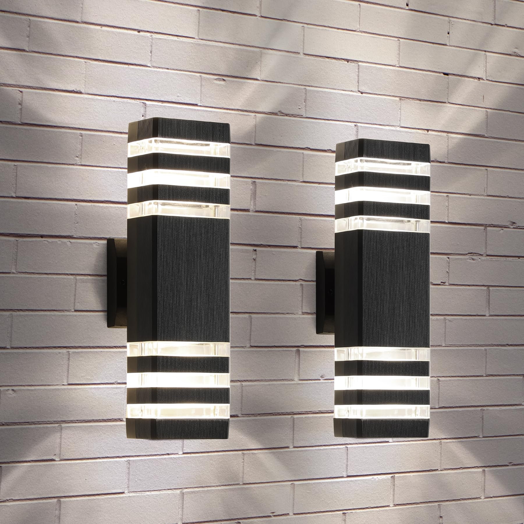 Zsmaiku 2 Pack Led Up And Down Outdoor Lights, 14W Ip65 Warm White Sconce For Patio & Garage