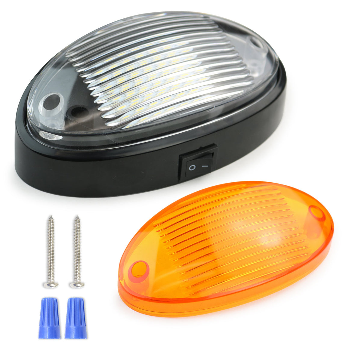 LED RV Exterior Porch Utility Light Oval 12v 300 Lumen Lighting Fixture ...