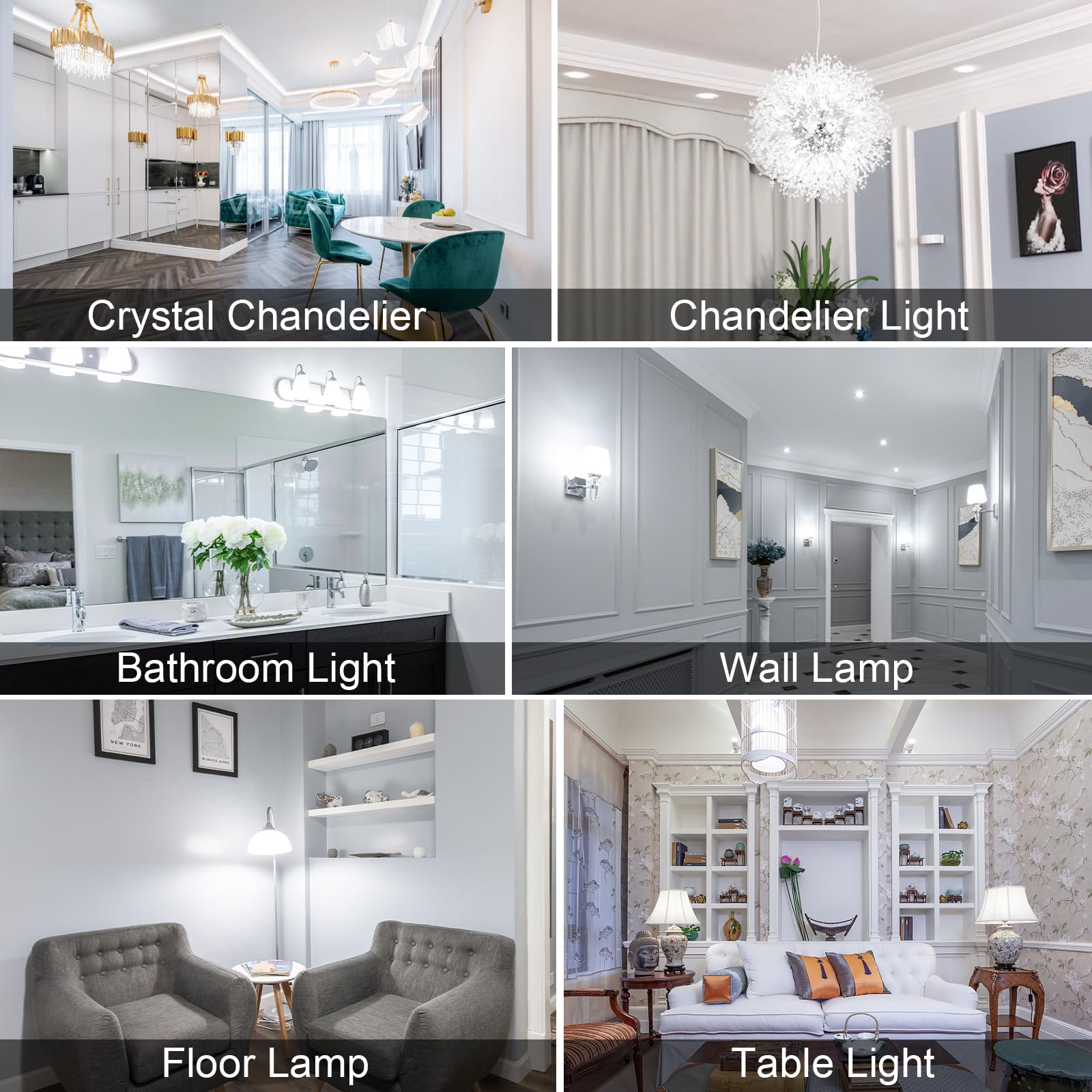 DUMILOO G9 LED Bulb 6W, 5000K Daylight White, 600LM, Ceramic Base, Non-Dimmable, 6 Pack for Chandeliers Home Lighting