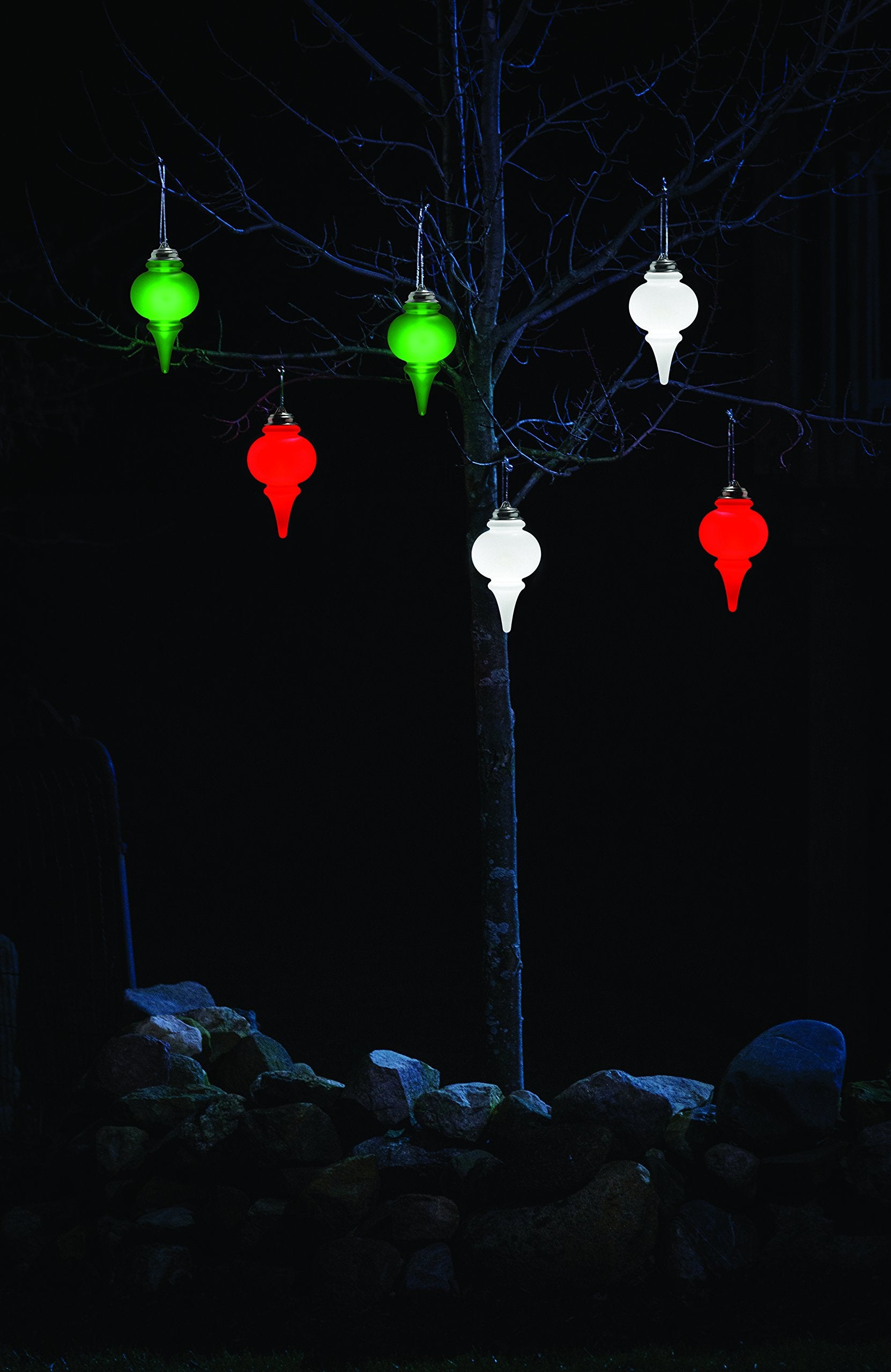 Xodus Innovations Wp600-3 Battery Powered 8 Inch Led Finial Ornaments, Pulsing Action, Dusk Sensor (Pack Of 3) White