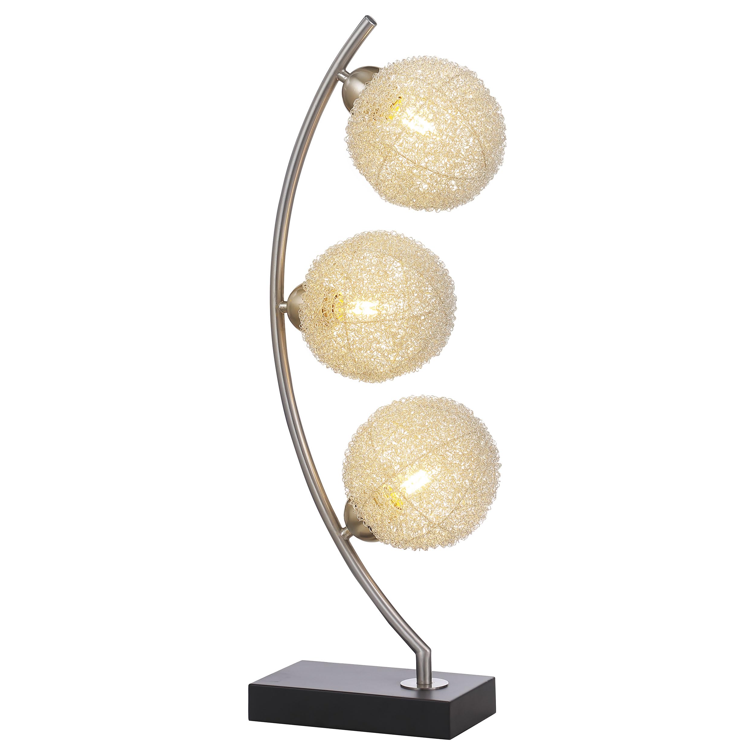 Coaster Home Furnishings Claudia 30-Inch Woven Spherical Metal Table Lamp Black