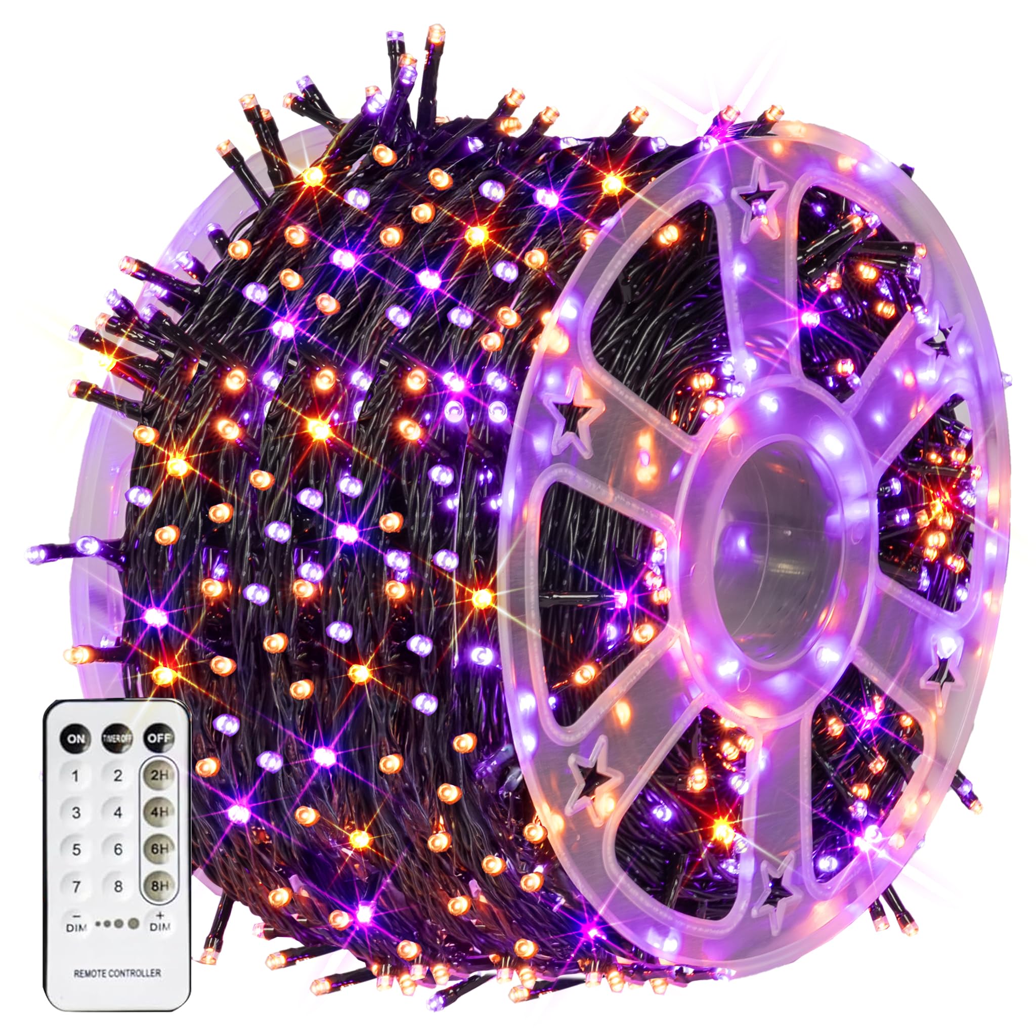 Dazzle Bright Outdoor Halloween String Lights, 1000 Led 328 Ft Plug In Fairy Light With Remote Control 8 Modes & Timer, Waterpro