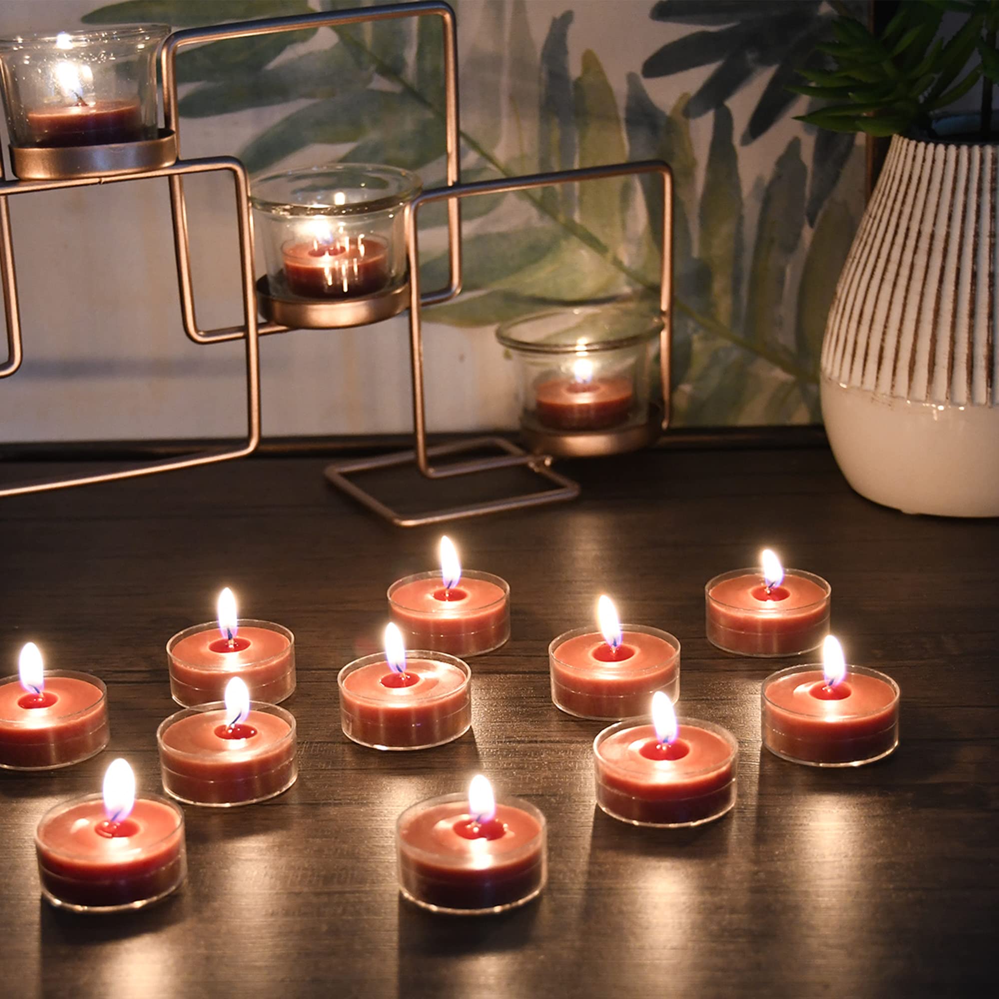 Zest Candle 50-Piece Tealight Candles, Brown