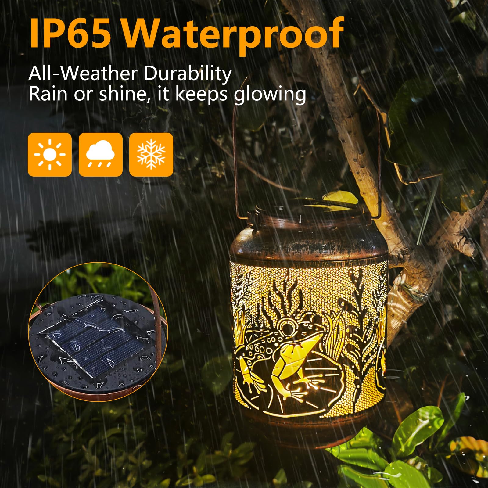 Humiieye Solar Lantern Outdoor Frog Garden Decor  Ip65 Waterproof Hanging Solar Powered Lights Birthdays Gifts For Women Mom  Metal Decorative Light For Patio Yard Lawn Porch Backyard Christmas