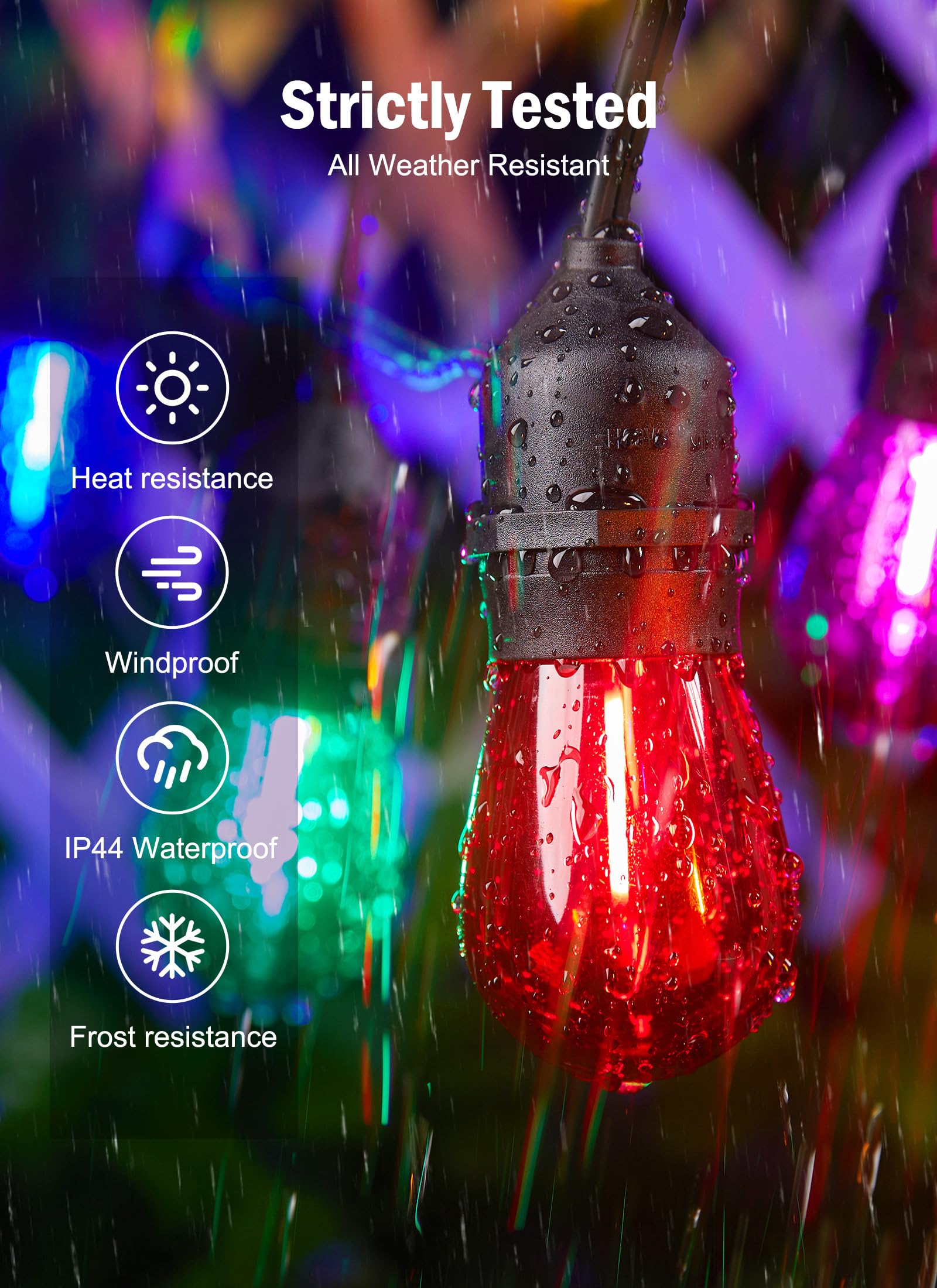 Minetom S14 LED Christmas Replacement Light Bulbs, 20 Pack, Multicolor, 1 Watt, E26 Medium Base, Shatterproof Plastic