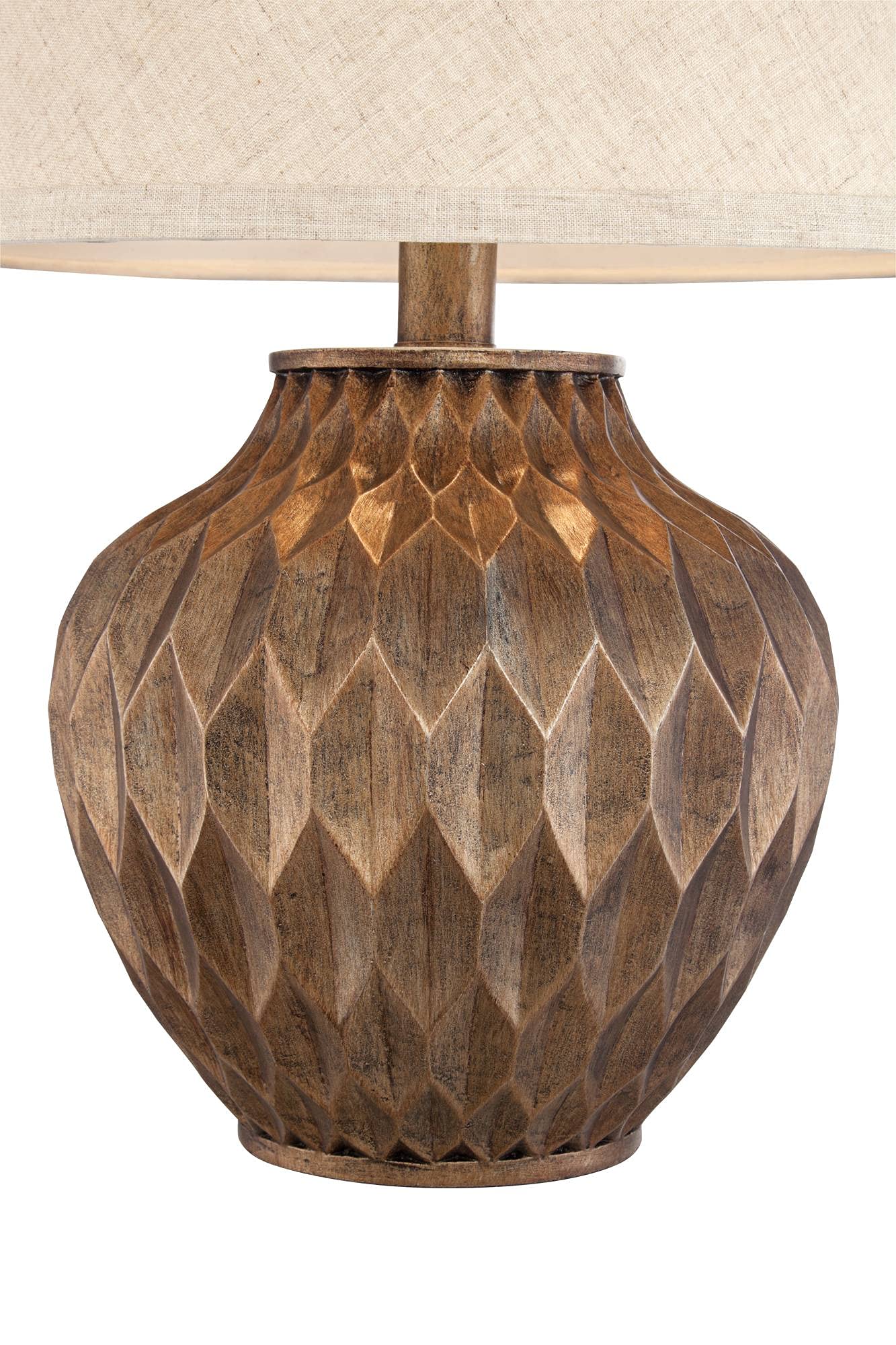 360 Lighting Buckhead Modern Accent Table Lamp 22" High Bronze Resin Urn with Tapered Fabric Shade for Bedroom Living Room Office