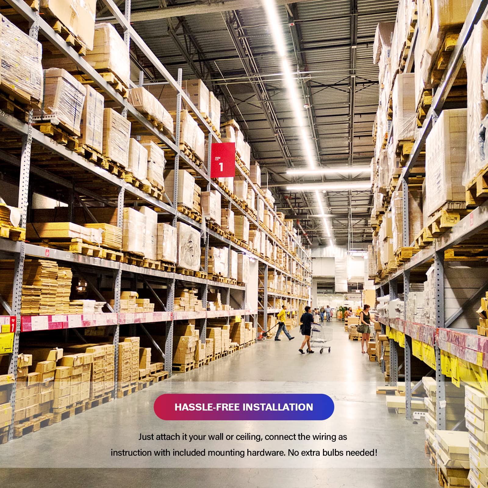 Antlux 110W Led Linear Strip Lights 8Ft Led Shop Lights, 12000 Lumens, 5000K, 8 Foot Garage Lights, Surface Mount And Hanging Ce