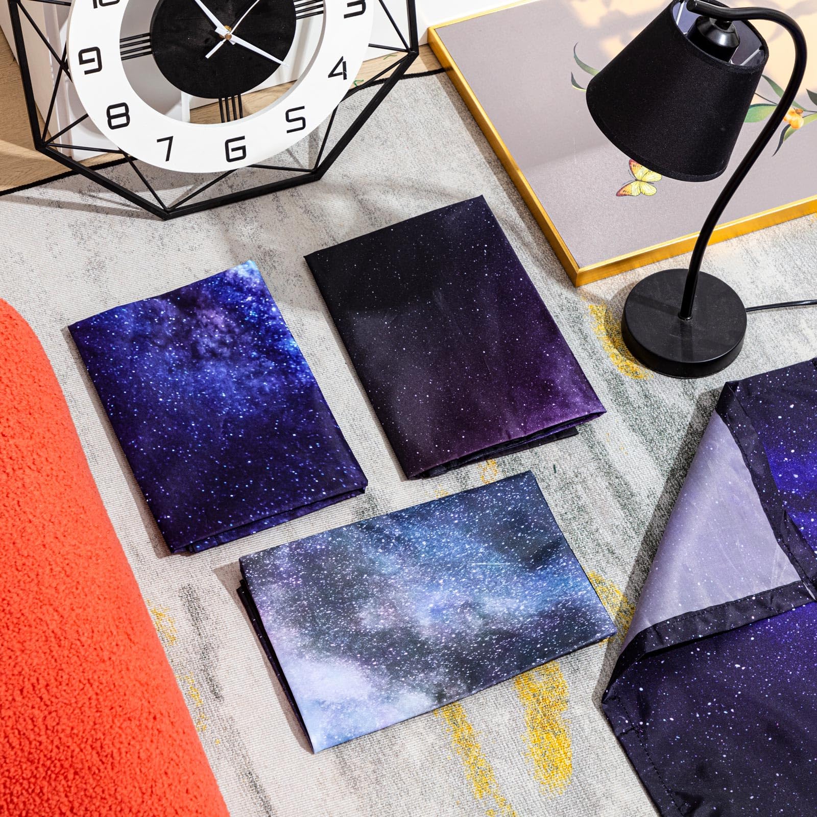 ROCEEI Fluorescent Light Covers 4x2 Feet Magnetic Filters for Classroom & Office - Oxford Fabric, Galaxy Design