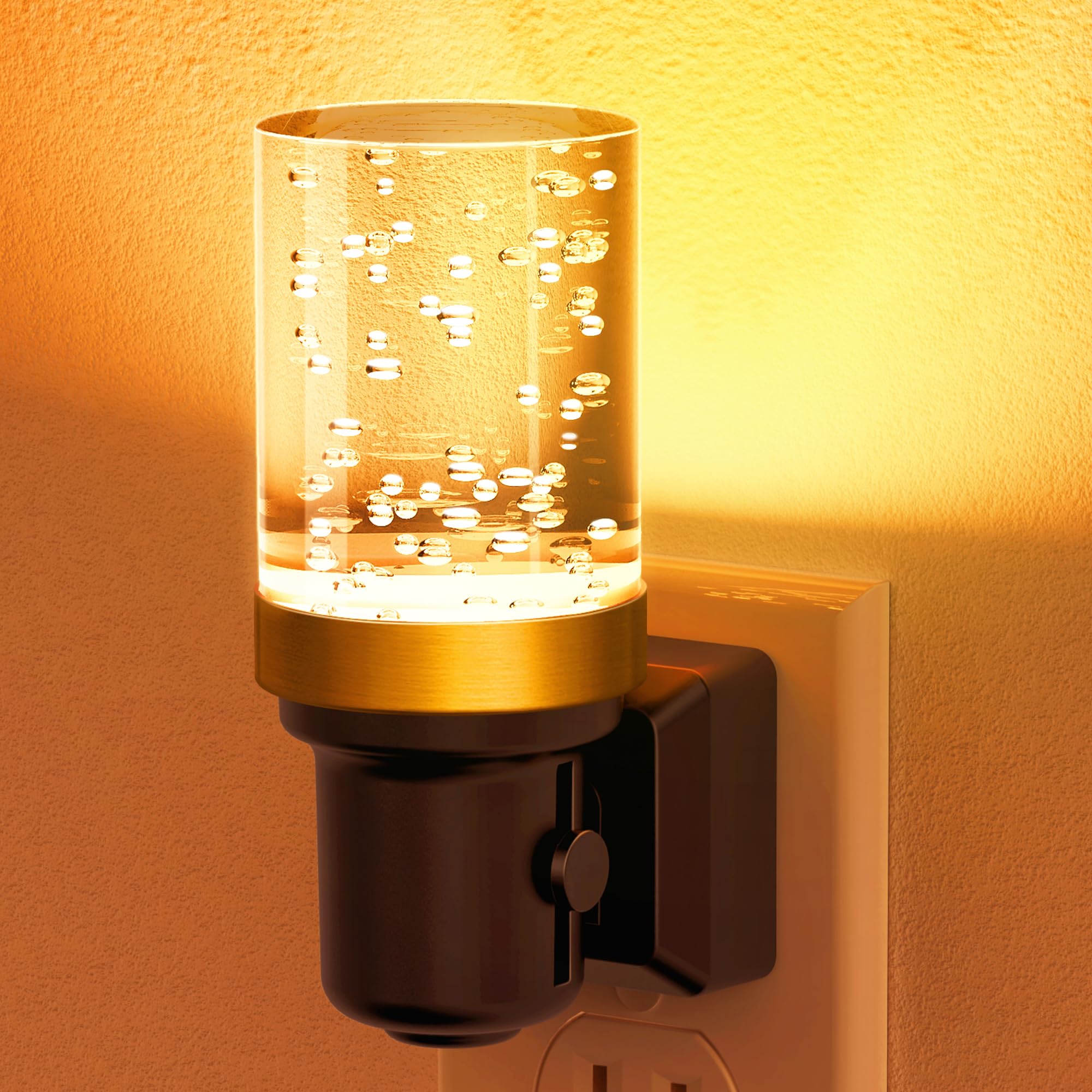 Jandcase Dimmable Night Light - Auto On/Off Sensor, Amber Led, 0-100Lm Brightness, Bathroom & Bedroom Decoration