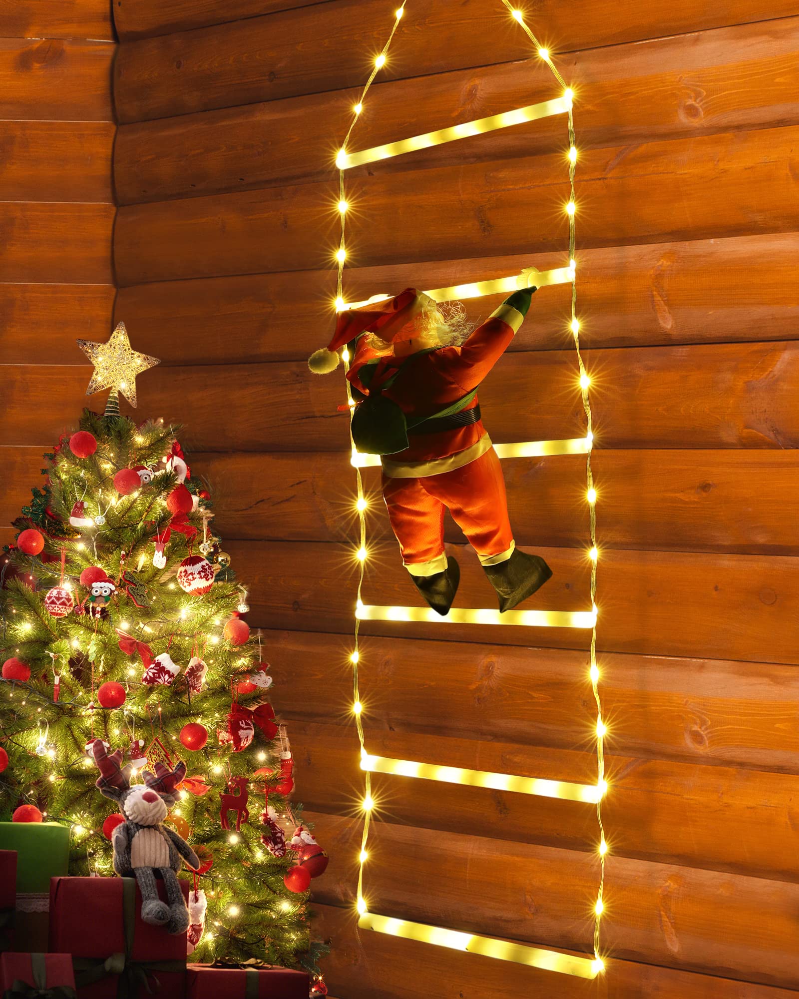 Toodour LED Christmas Light - Decorative Ladder Lights, Warm White, 2.5FT, Model LED08230097 for Indoor/Outdoor Holiday Decor