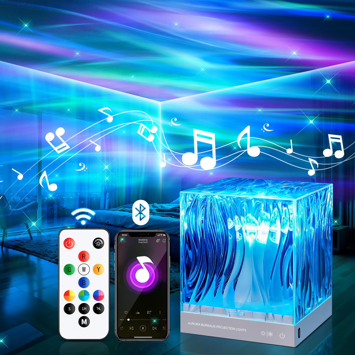 PIKOY Shower Lamp with Bluetooth, 15 White Noise Sounds, 18 Colors, Model WH-E22