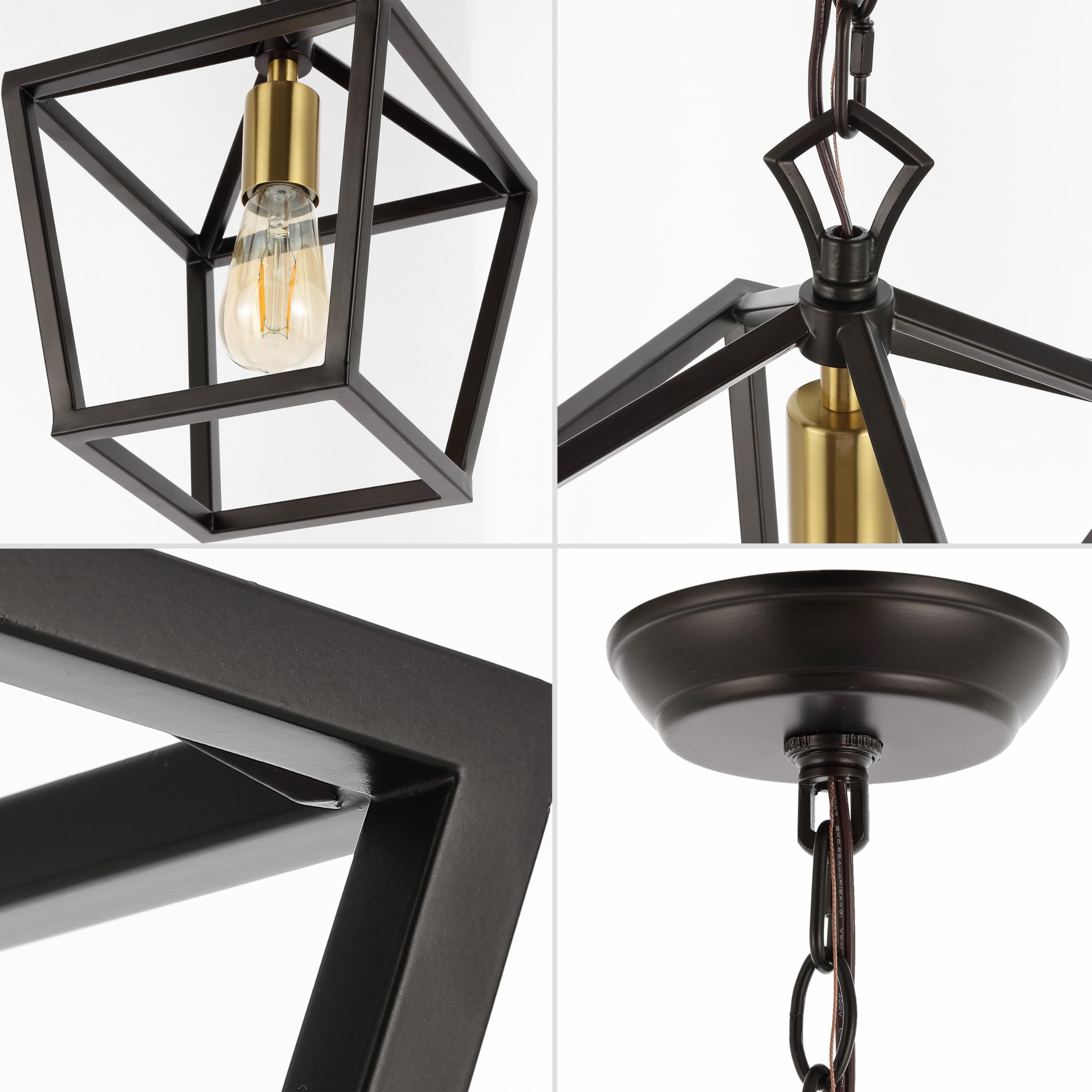 Jonathan Y Jyl7618C Pagoda 8'' 1-Light Vintage Farmhouse Iron Chain Pagoda Led Pendant Minimalist, Rustic, Industrial, Classic,