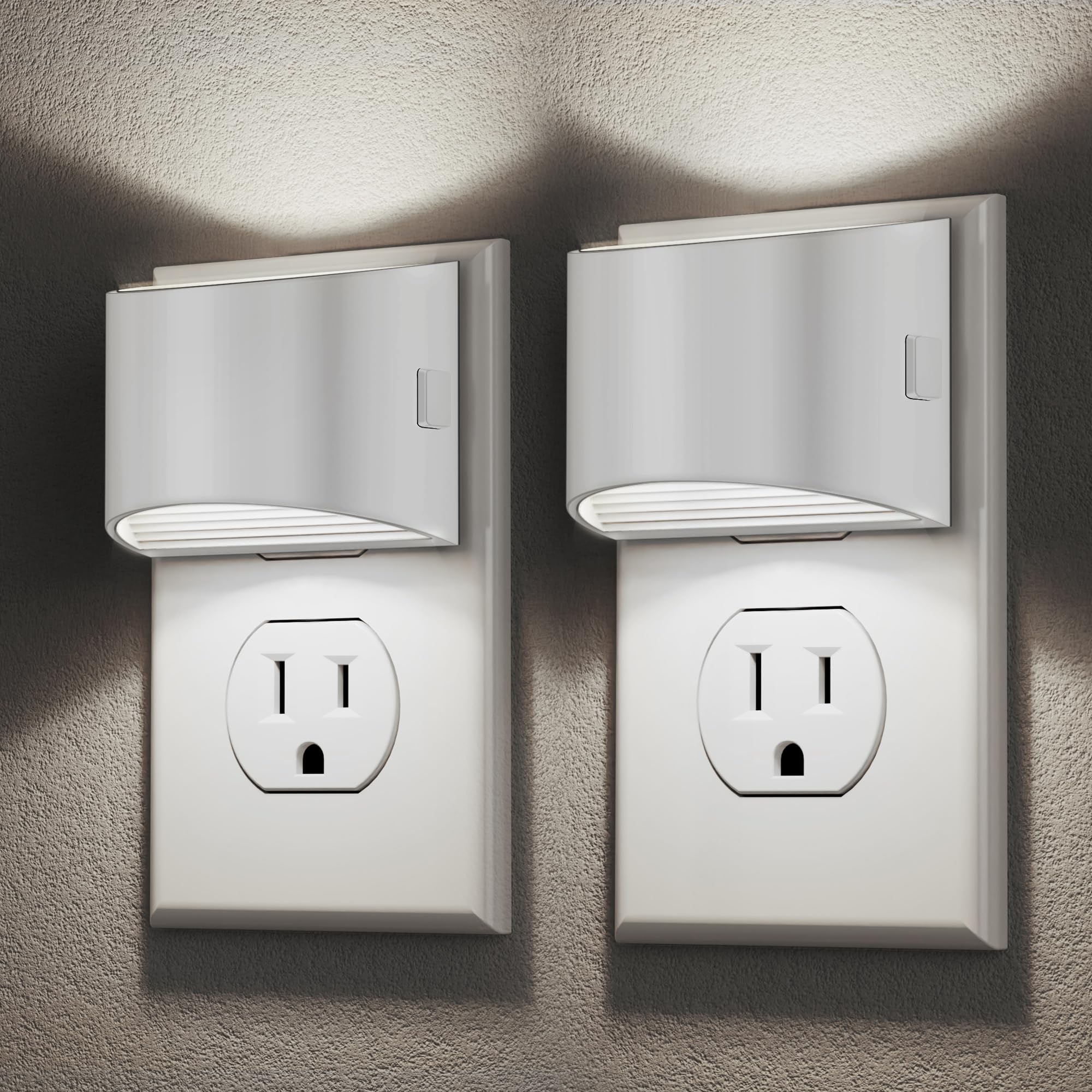 Doresshop Led Night Light[2 Pack]  Night Lights Plug Into Wall  3 Level Brightness Adjustable Plug In Night Light  Dusk To Dawn Sensor Nightlights For mature-themeds Bedroom Bathroom Hallway 5000K White Cover