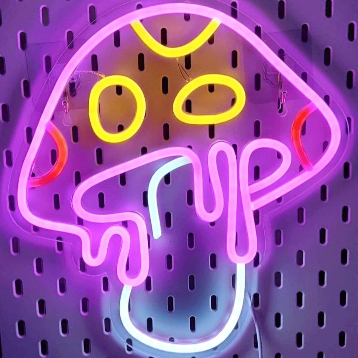 WOW-LAMPS Mushroom Neon Sign for Bedroom - Dimmable Neon Light Sign, Neon Signs for Wall Decor Aesthetic, USB Cute Neon Signs - Easy-To-Install Neon Lights for Bedroom, Mushroom Light 13x12.2 Inches