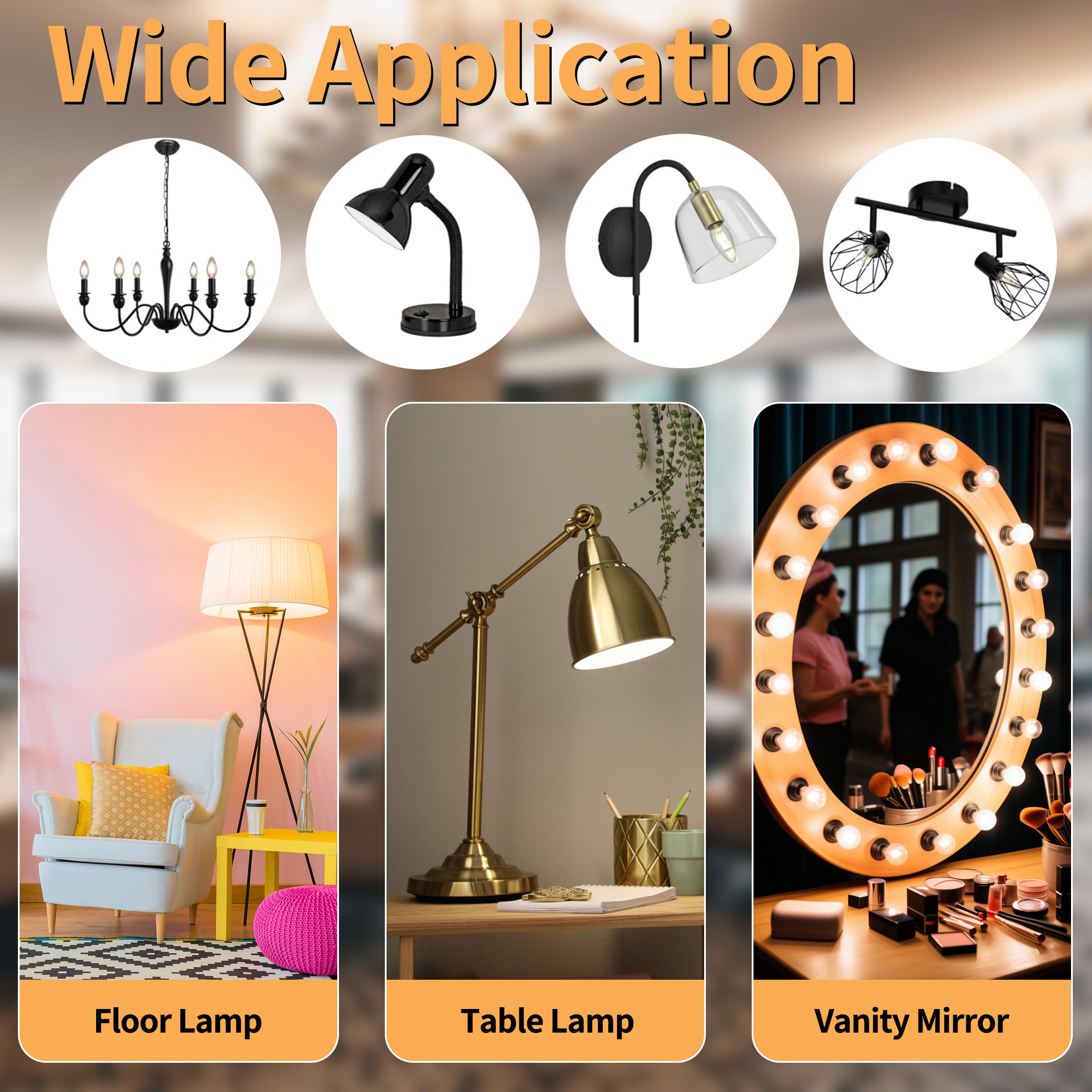 Runquiz G16.5 Led Bulb, Small Round Edison Light Bulbs, E26 Dimmable Globe Clear Vanity Light Bulbs, 6W 4000K Vintage Led Filame