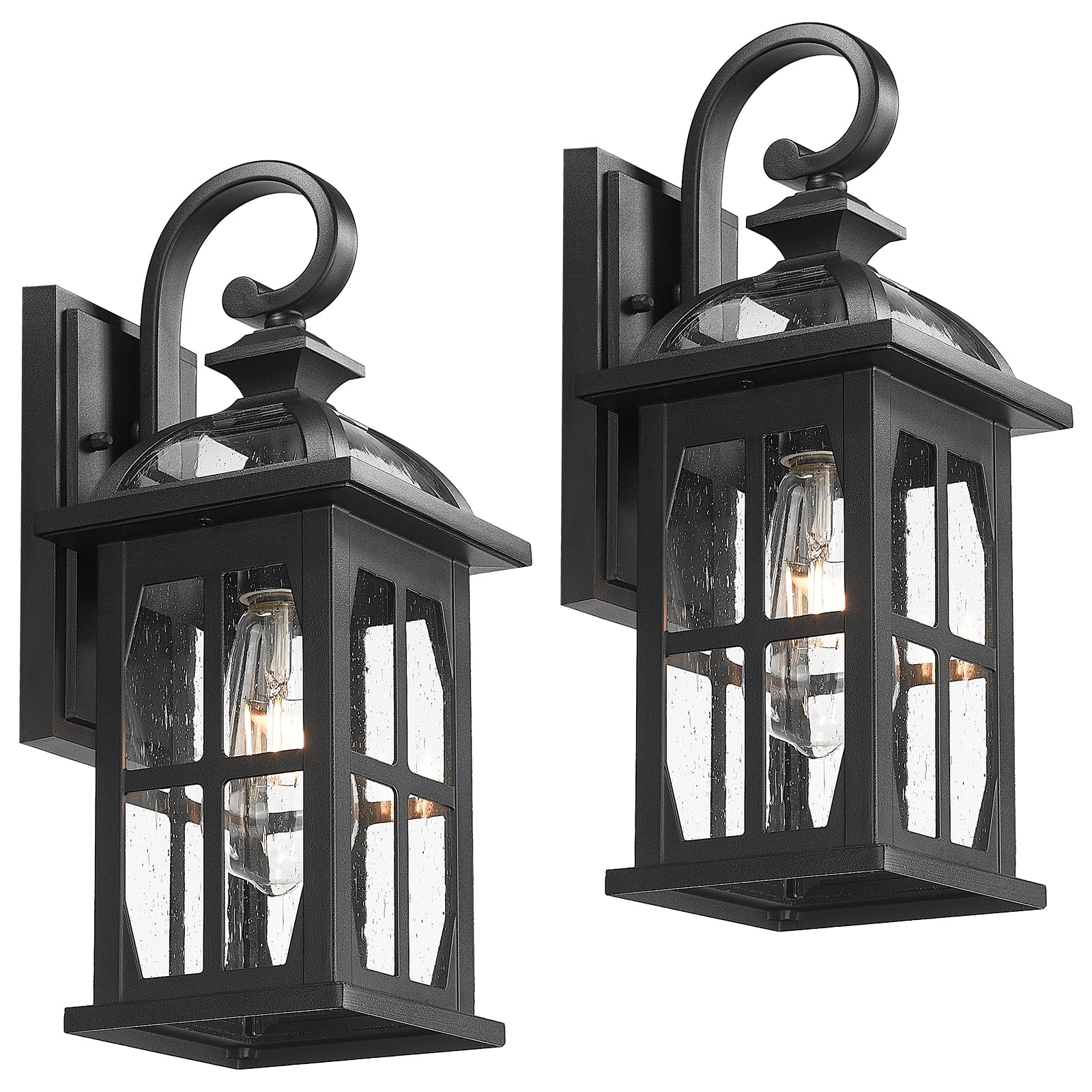 Darkaway Outdoor Wall Lights  Exterior Light Fixture With Seeded Glass  Aluminum Anti-Rust Exterior Lights Sconces Lighting For House Porch Yard Hallway Doorway Garage