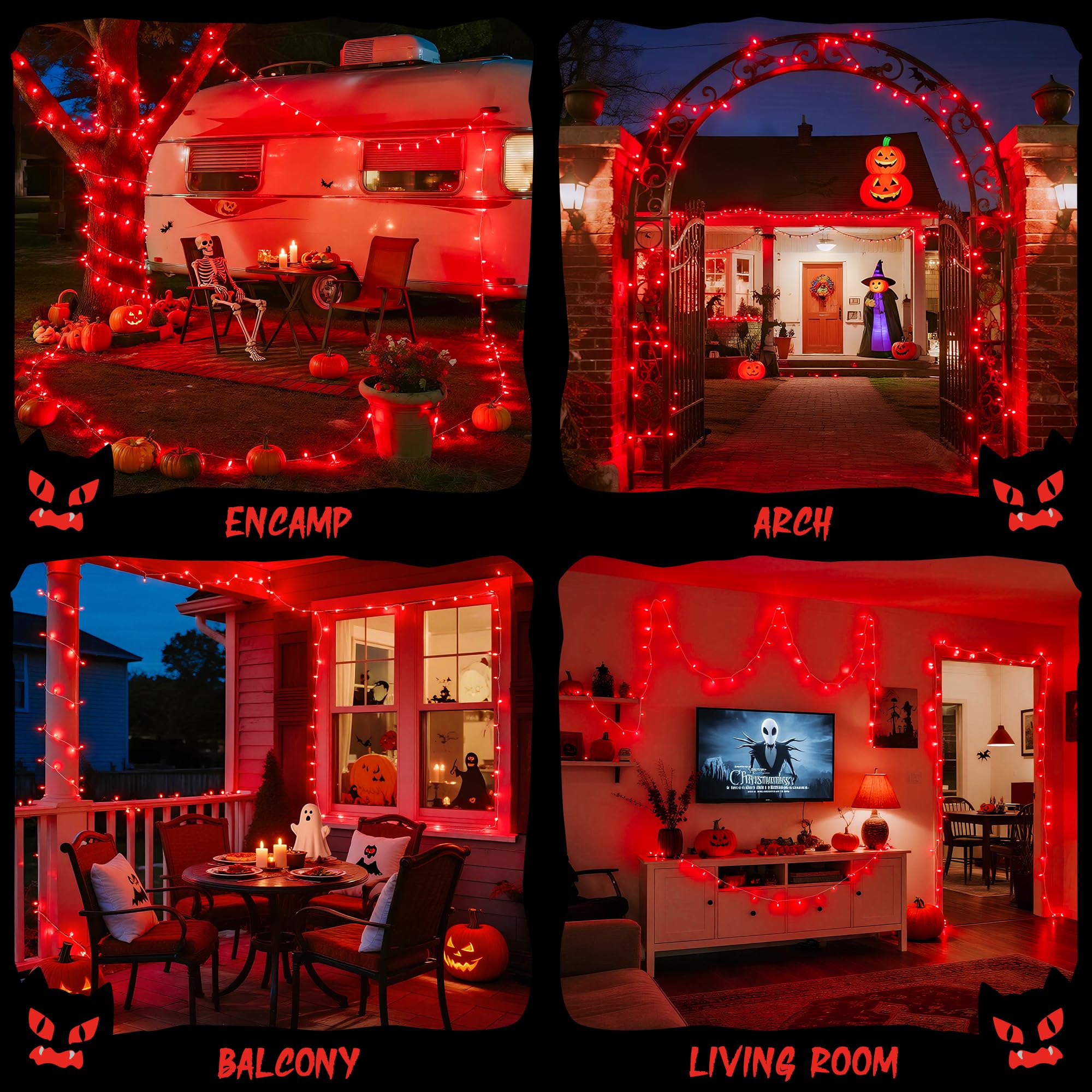 JMEXSUSS Battery Operated Christmas Lights, 33ft 100 LED, Waterproof Red Fairy String Lights for Indoor/Outdoor Valentine Decorations