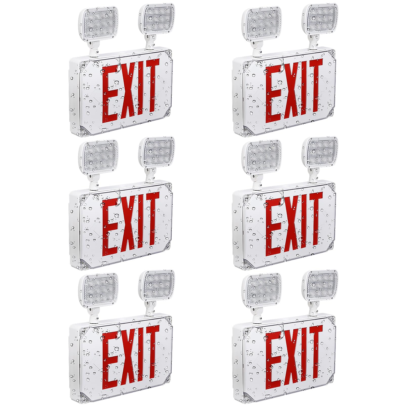 LEONLITE LED Exit Light, Wet Location Exit Sign with Emergency Lights, UL Listed, Combo Emergency Light with Battery Backup, Out