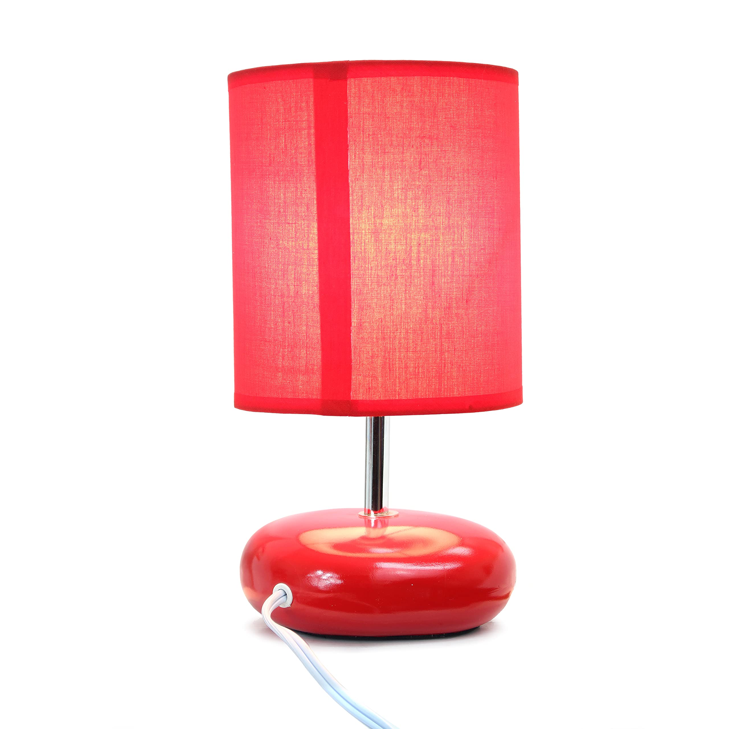 Simple Designs Lt2005-Red-2Pk Ceramic Table Lamp Set, Small Size, Red, 2 Pack
