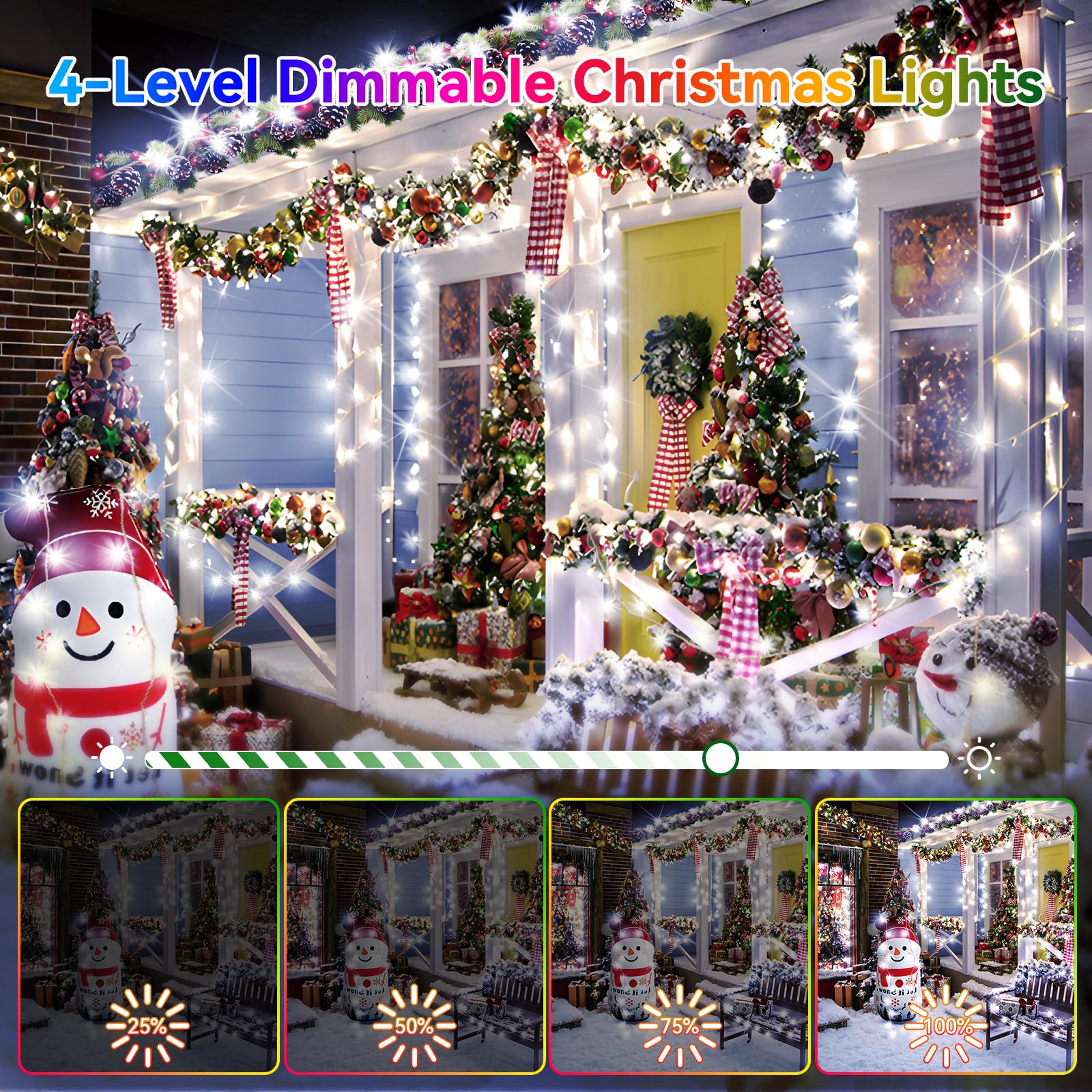 Heceltt Christmas Lights Outdoor, 394Ft 1000Led Christmas Lights With 8 Modes And Timer Memory Function Christmas String Lights