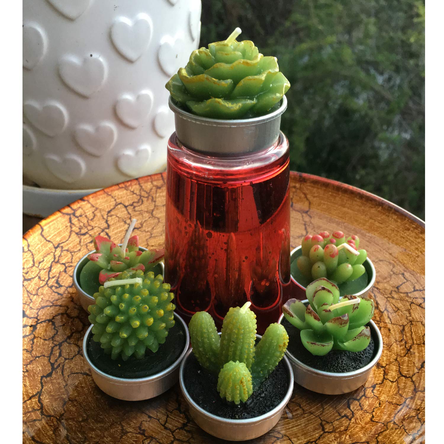 Giftexpress 18 Pcs Succulent Cactus Candles No Repeat Style, Delicate Smokeless Scented Tealight Candles For Home Décor, Spa, Wedding, Valentine'S Day, Birthday Gift, Anniversary Celebration