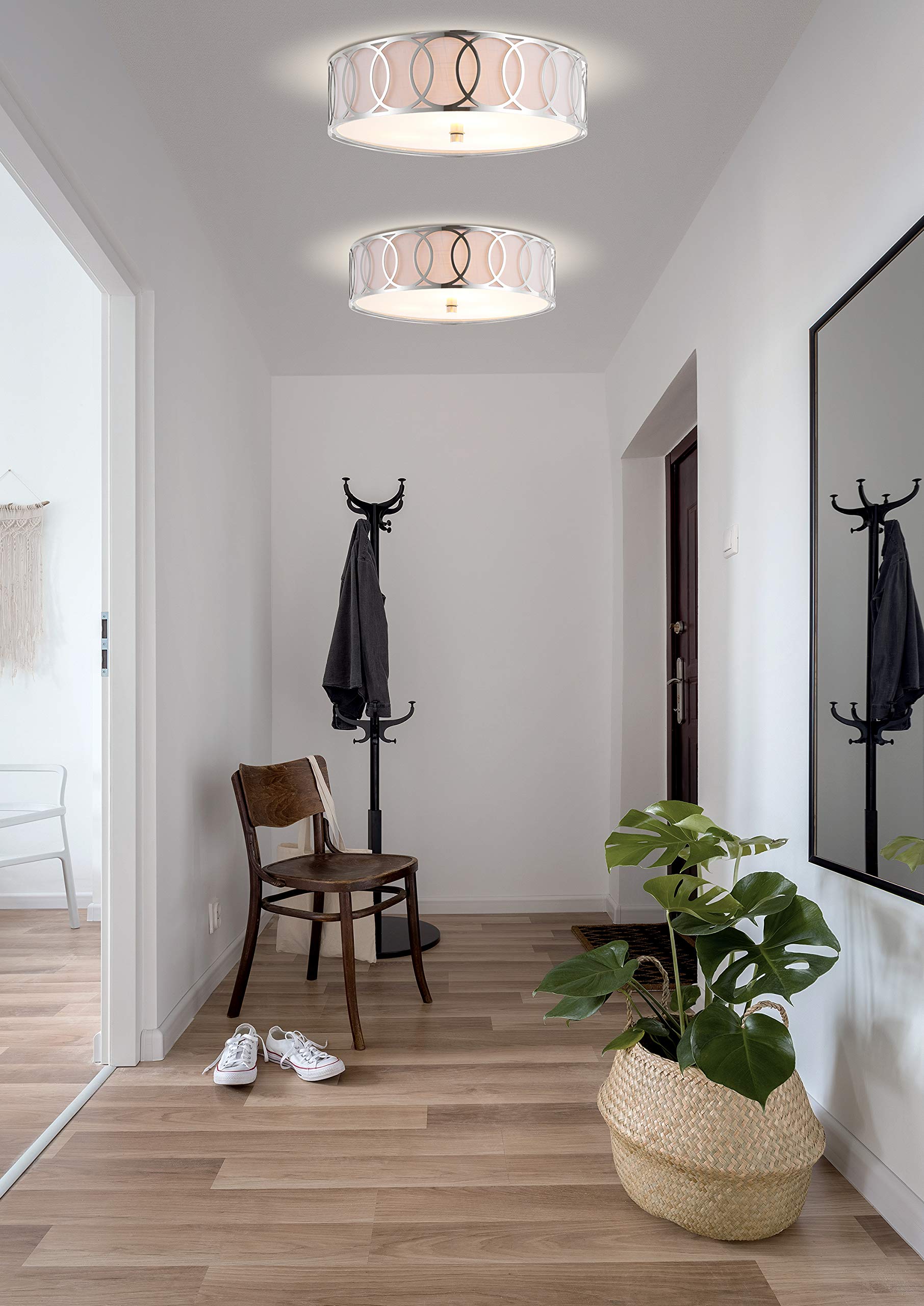 JONATHAN Y Elizabeth 13.25in Metal LED Flush Mount, Dimmable, Oil Rubbed Bronze, Model JYL3503B