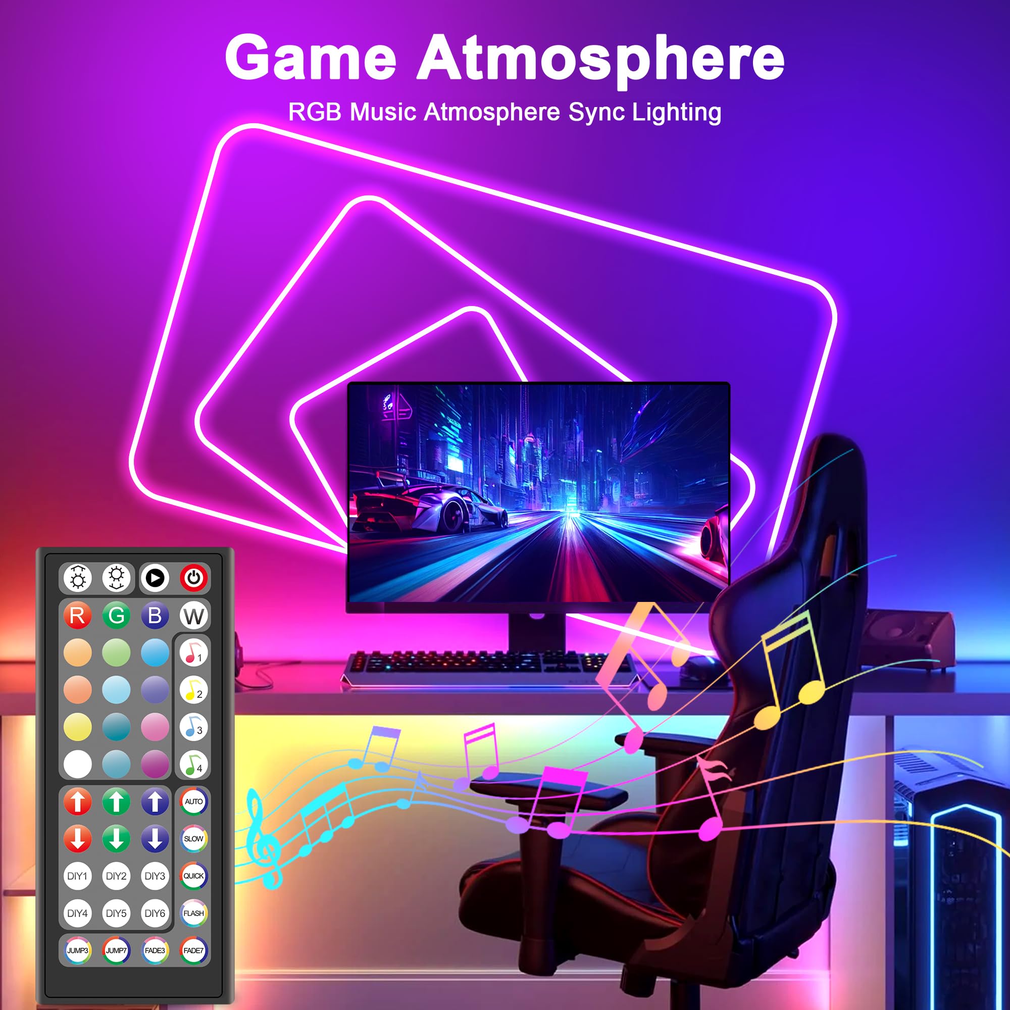 Fussion Led Neon Rope Lights 50Ft,Rgb Led Strip Lights With App/Remote Control Music Sync Gaming Lights Outdoor Ip67 Waterproof,