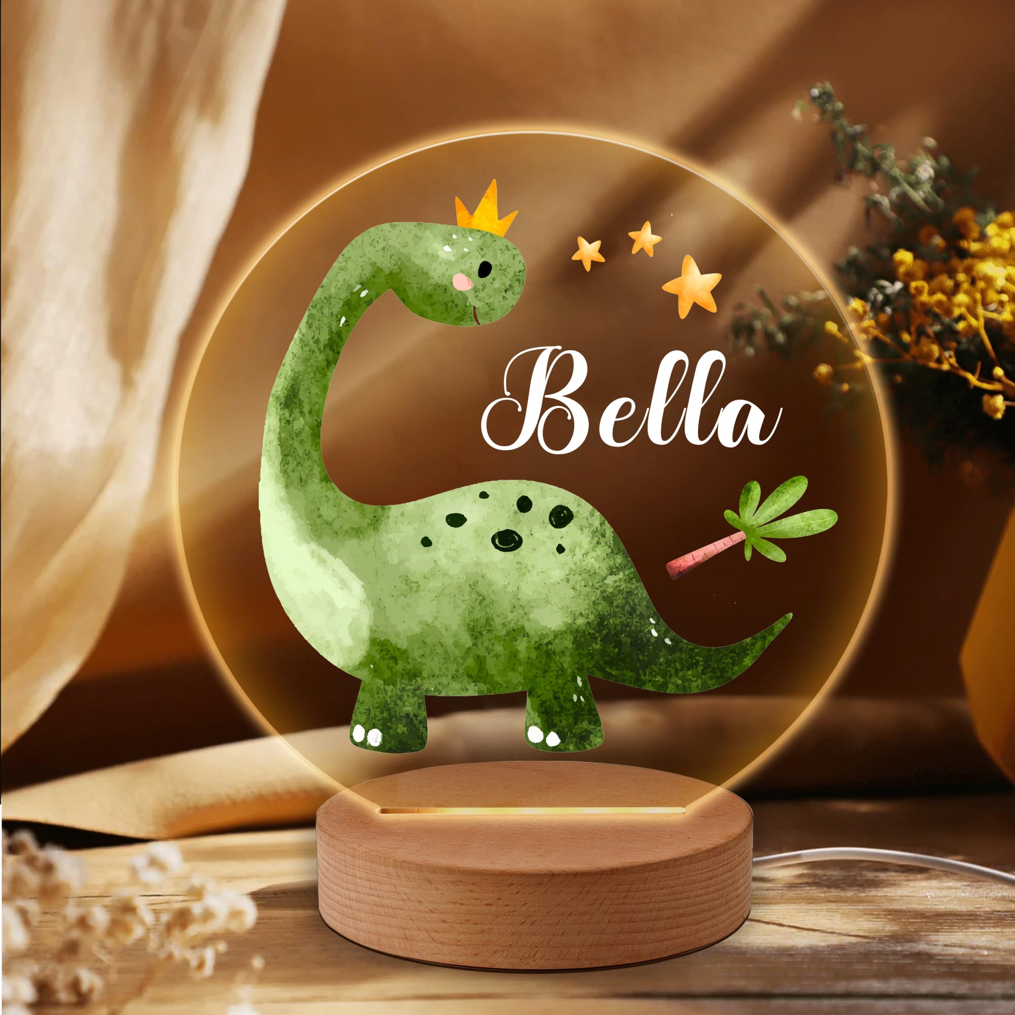 EDSG Personalized Baby Night Light for Kids - 7 Colors, Nursery Decor for Bedroom, Toddler Gifts for Christmas Birthday (Design 