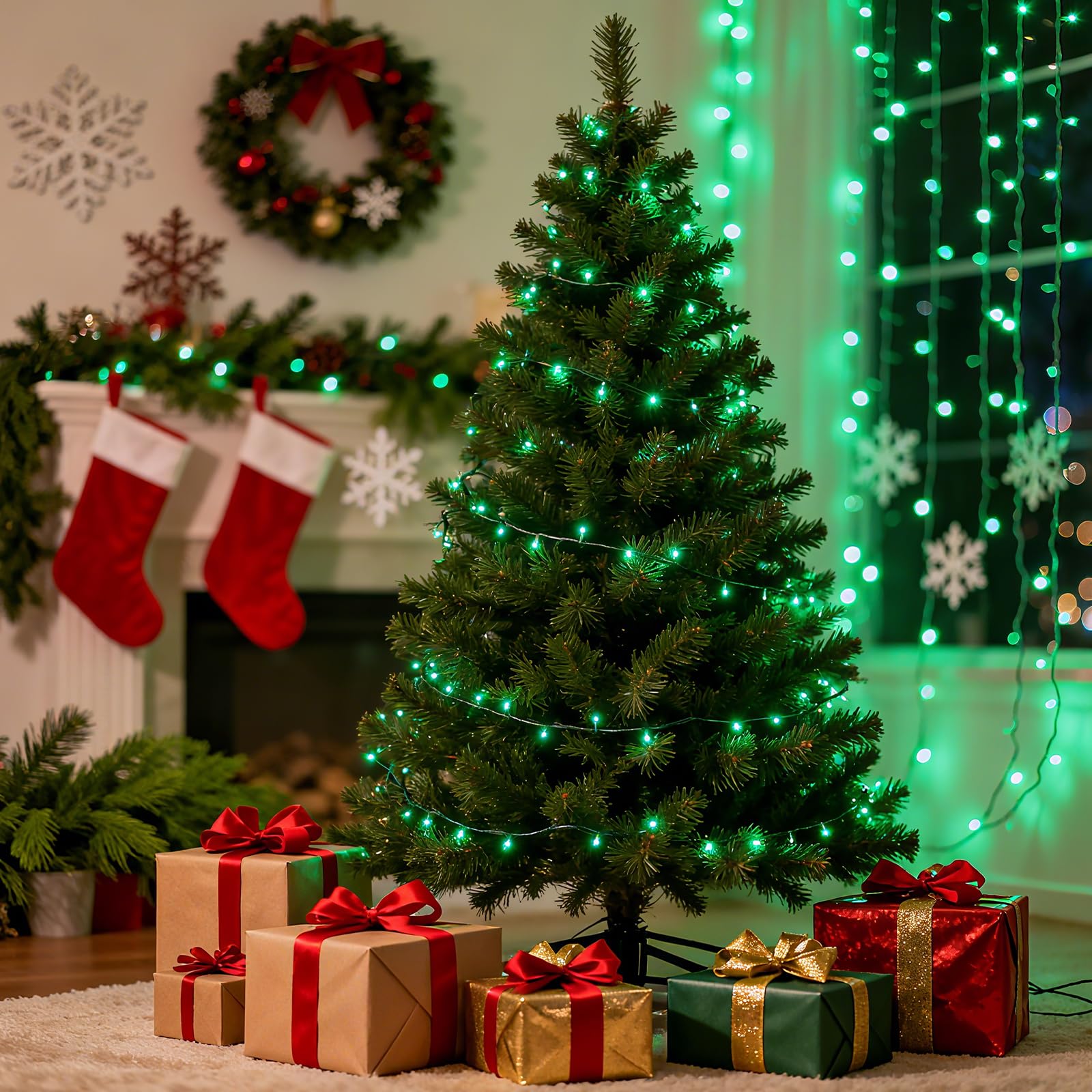 Vtechology 500 Led Green Christmas Tree Light 170Ft Connectable Christmas Lights With 8Modes Ul Certified Lights String Outdoor For Christmas Holiday Party Decor