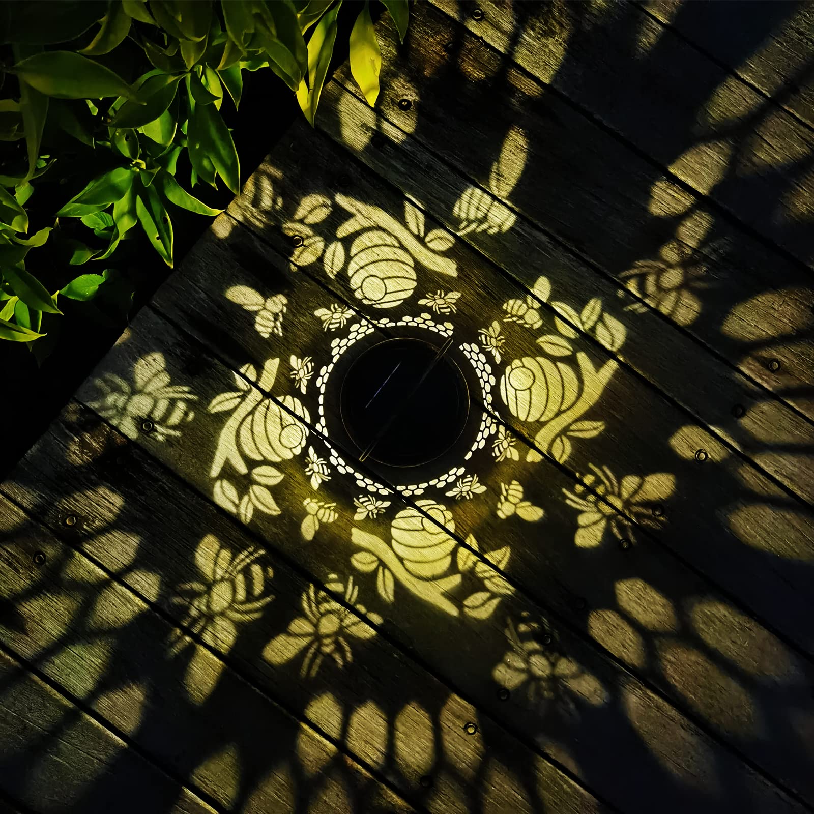 Aitenisen Bronze Solar Lanterns - Waterproof Metal Honeybee Decor For Patio & Garden