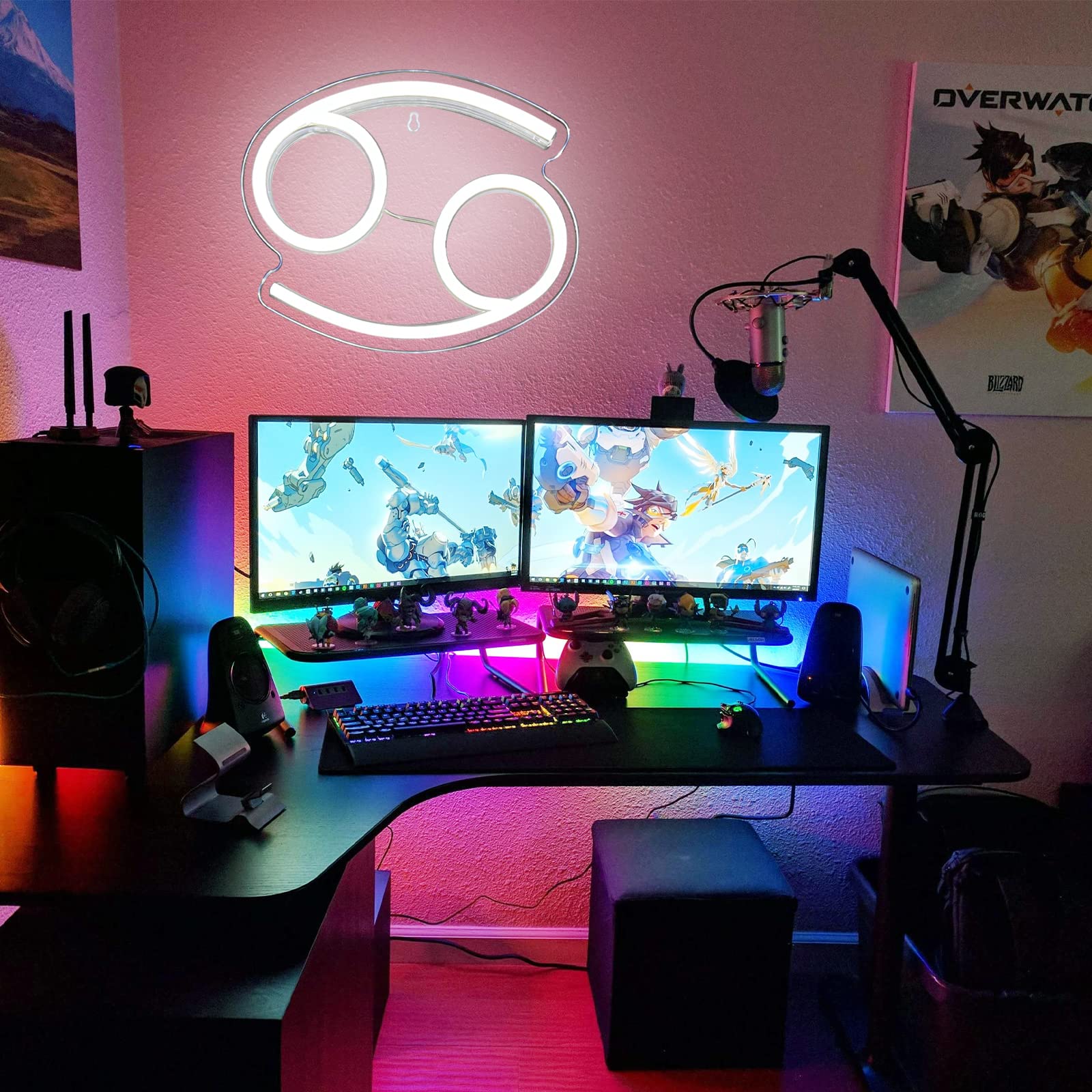 Bernicekelly Cancer Zodiac Horoscope Led Neon Sign - Astrology Wall Decor For Kids Room