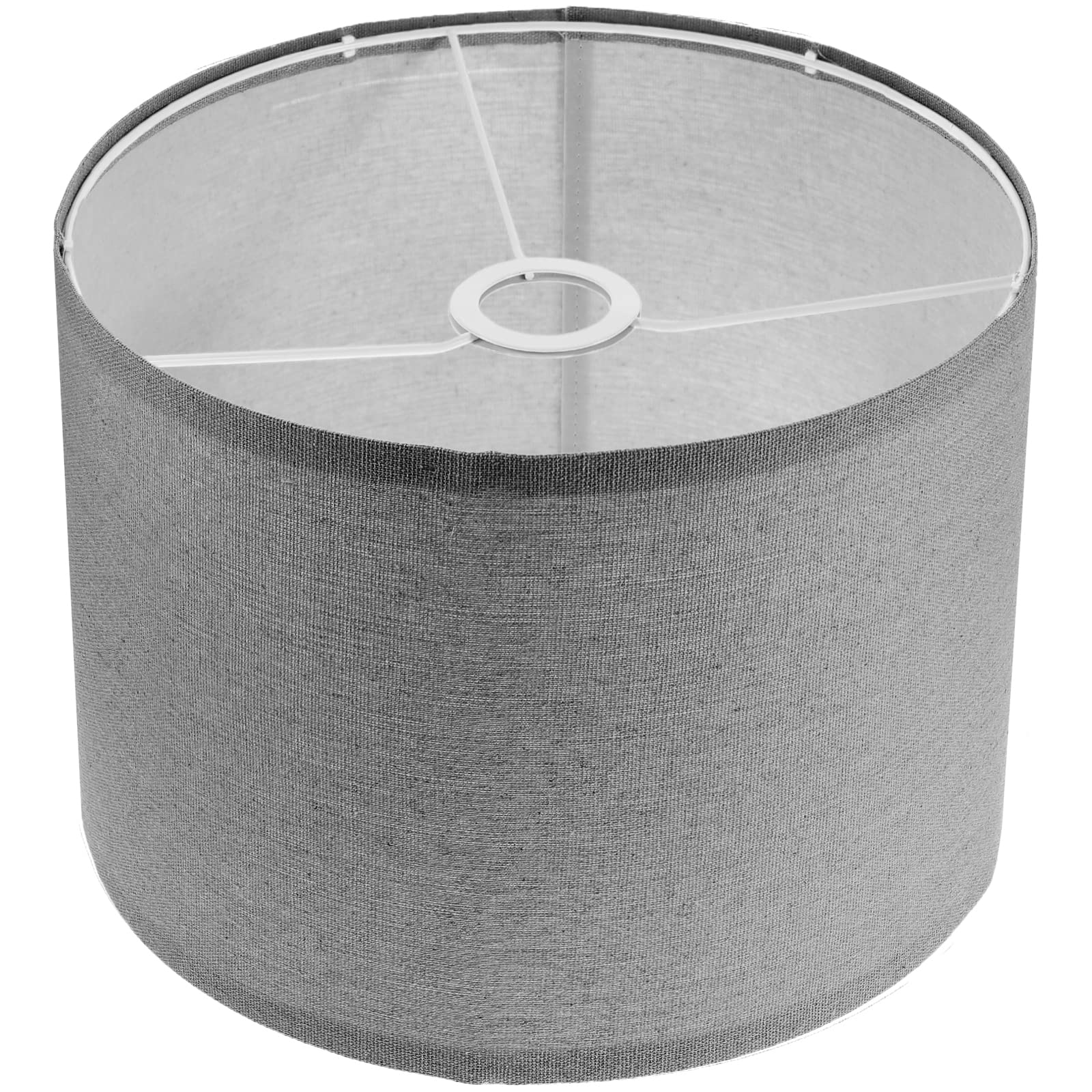 Cloth Lamp Shade Round lamp Small Drum Lamp Shades Fabric Lampshades Barrel Lamp Shades for Table Lamps Floor Lamps (Light Grey)