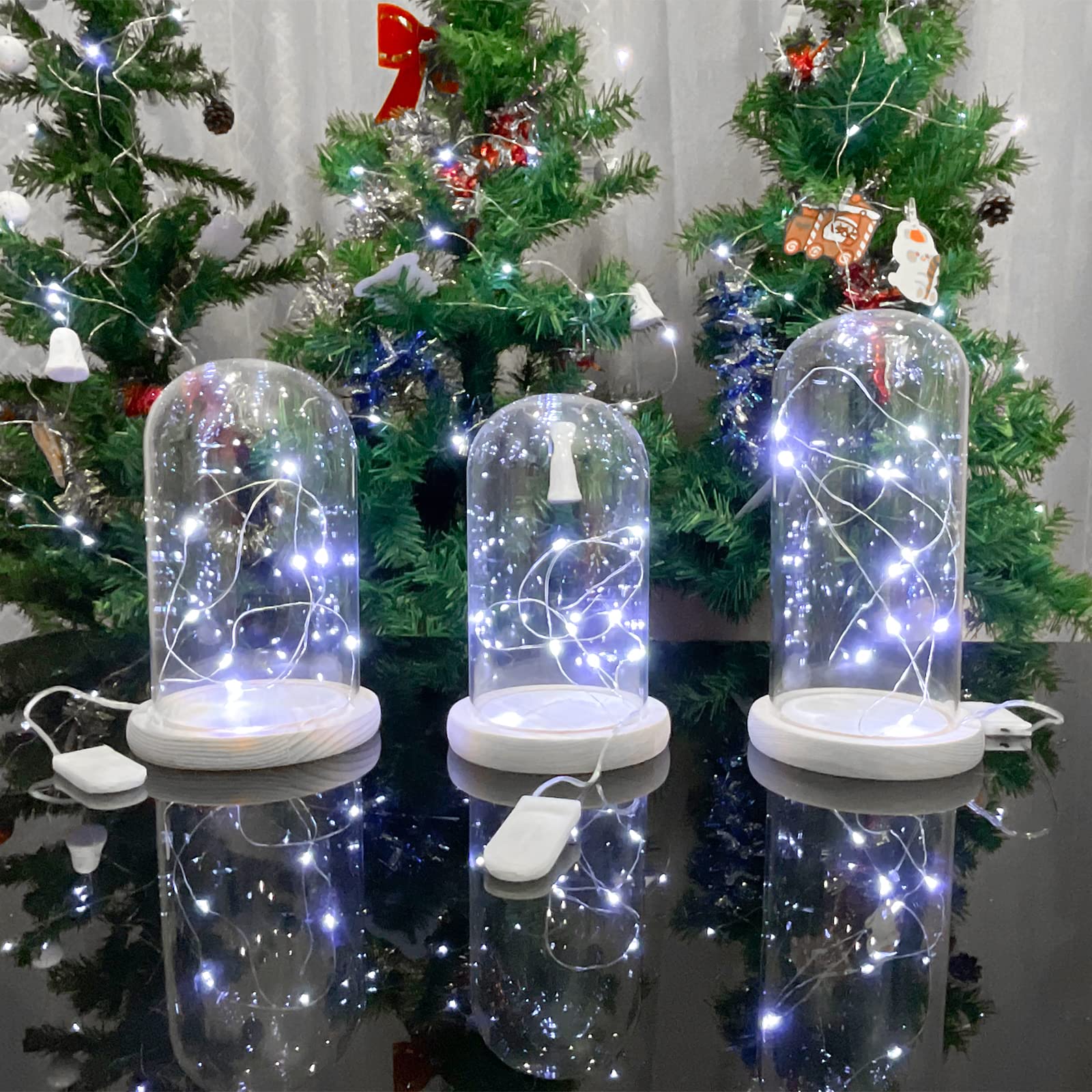 Etinga 12 Pack Fairy Lights - Battery Operated String Lights, 10 LED, 3.3ft Silvery Copper Wire, Cool White for Wedding & Christmas Decor
