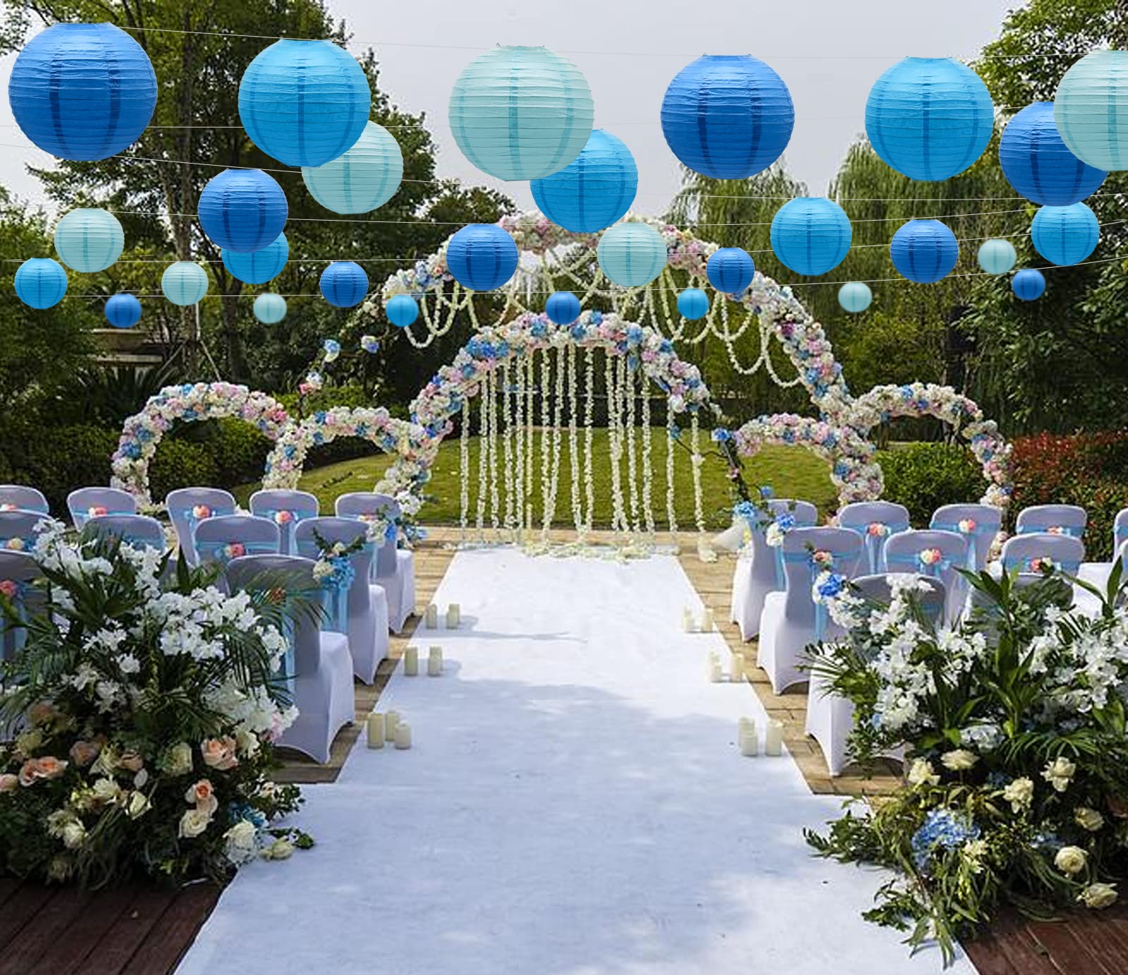 Paper Lanterns Decorative, Round Hanging Lantern Party Supplies For Wedding Birthday Party Baby Shower Decorations Anniversary G