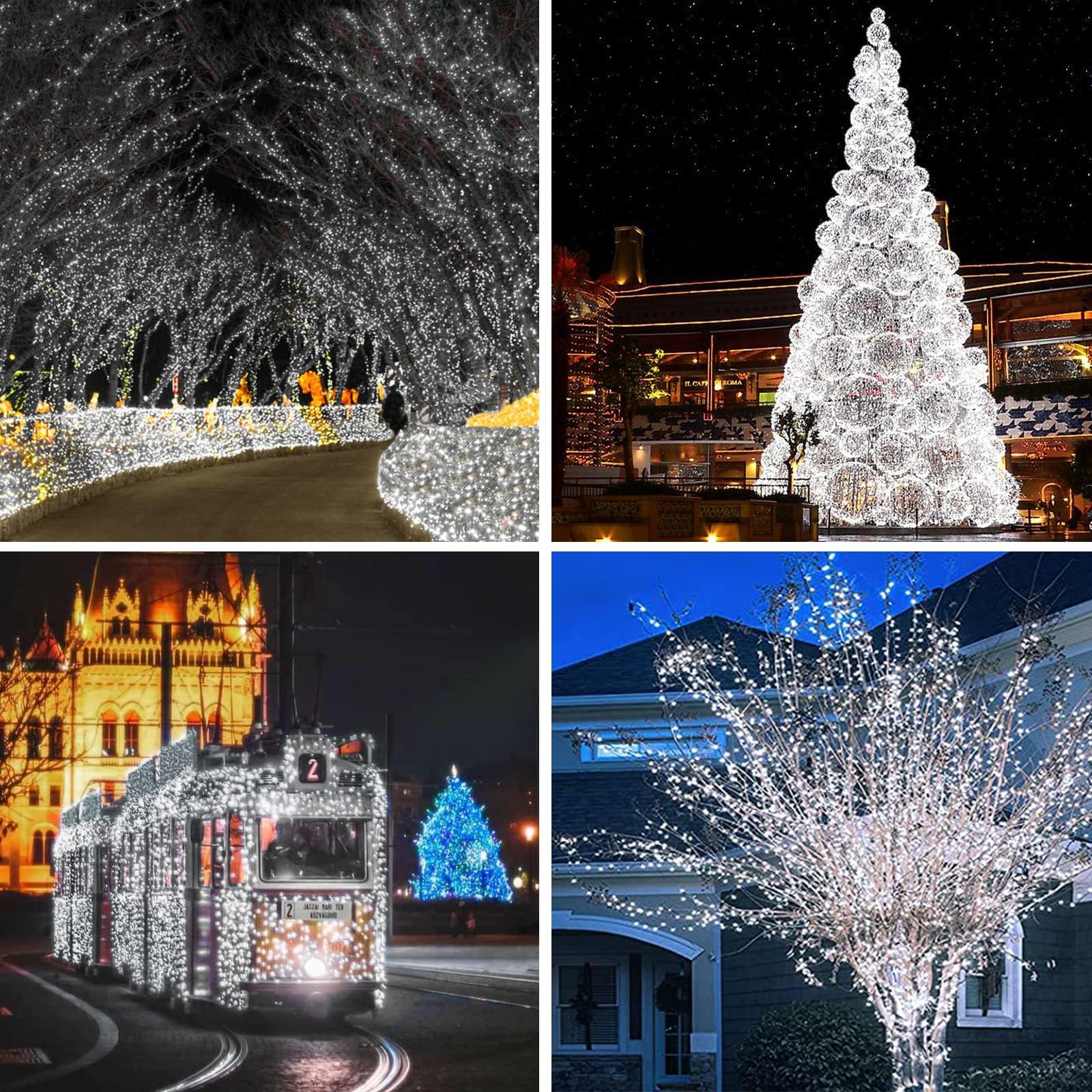 6 Pack Solar String Lights Outdoor, Extra-Long 600Led Fairy Lights Outdoor Waterproof, Solar Twinkle Light Copper Wire 8 Modes F